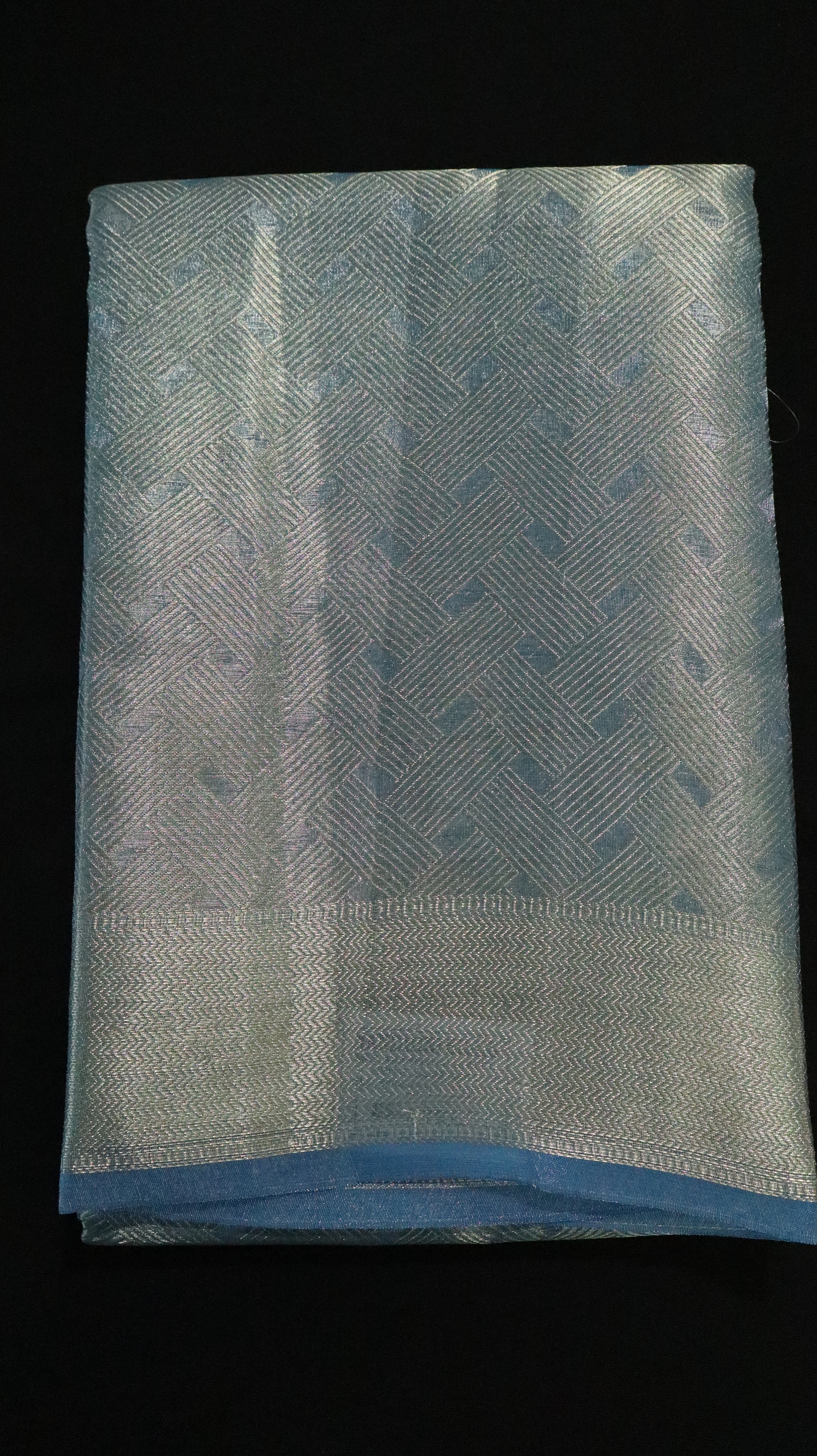 KANCHIPURAM TISSUE SAREE-BLUE