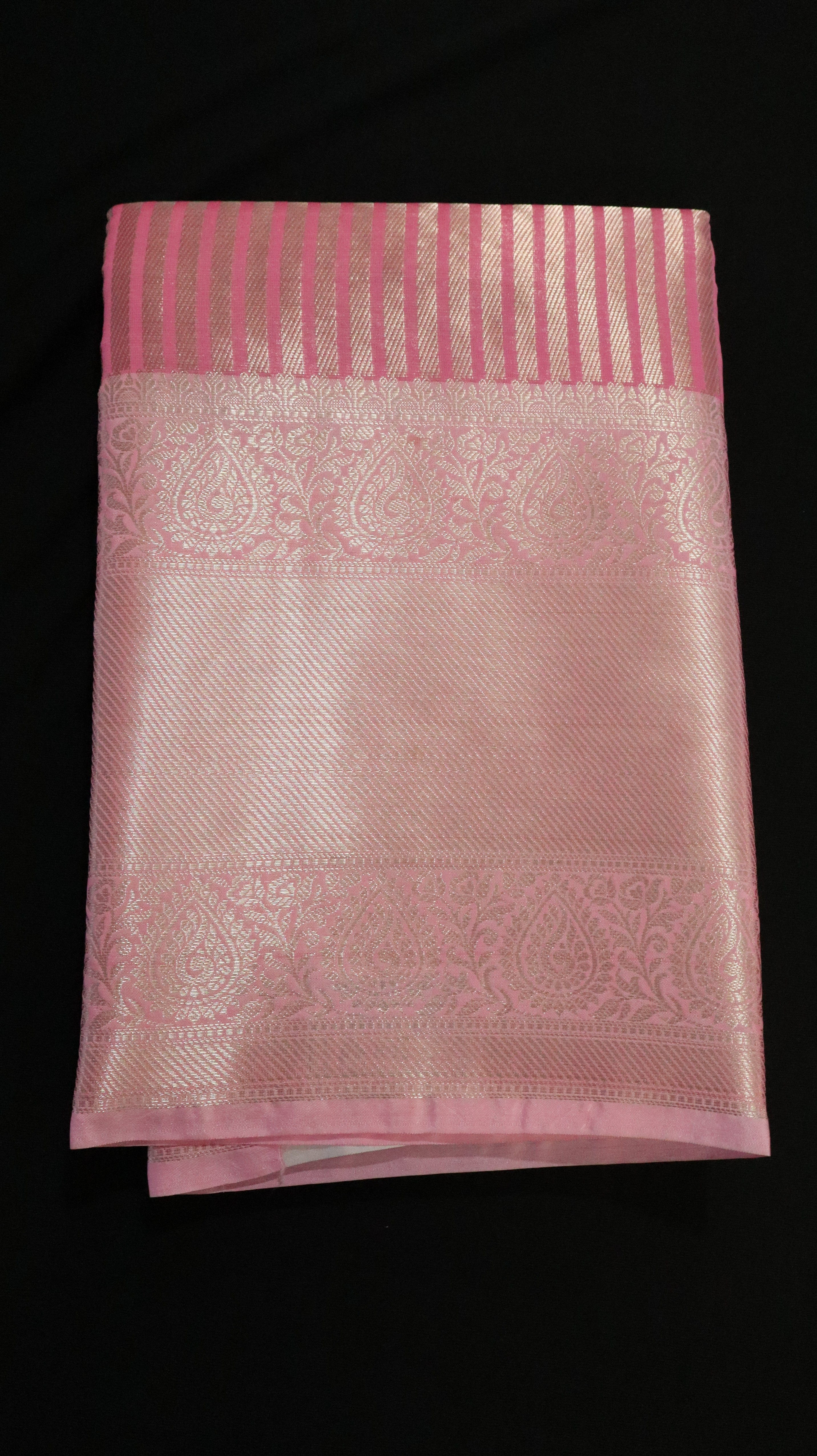 KANCHIPURAM TISSUE SAREE-LIGHT PINK