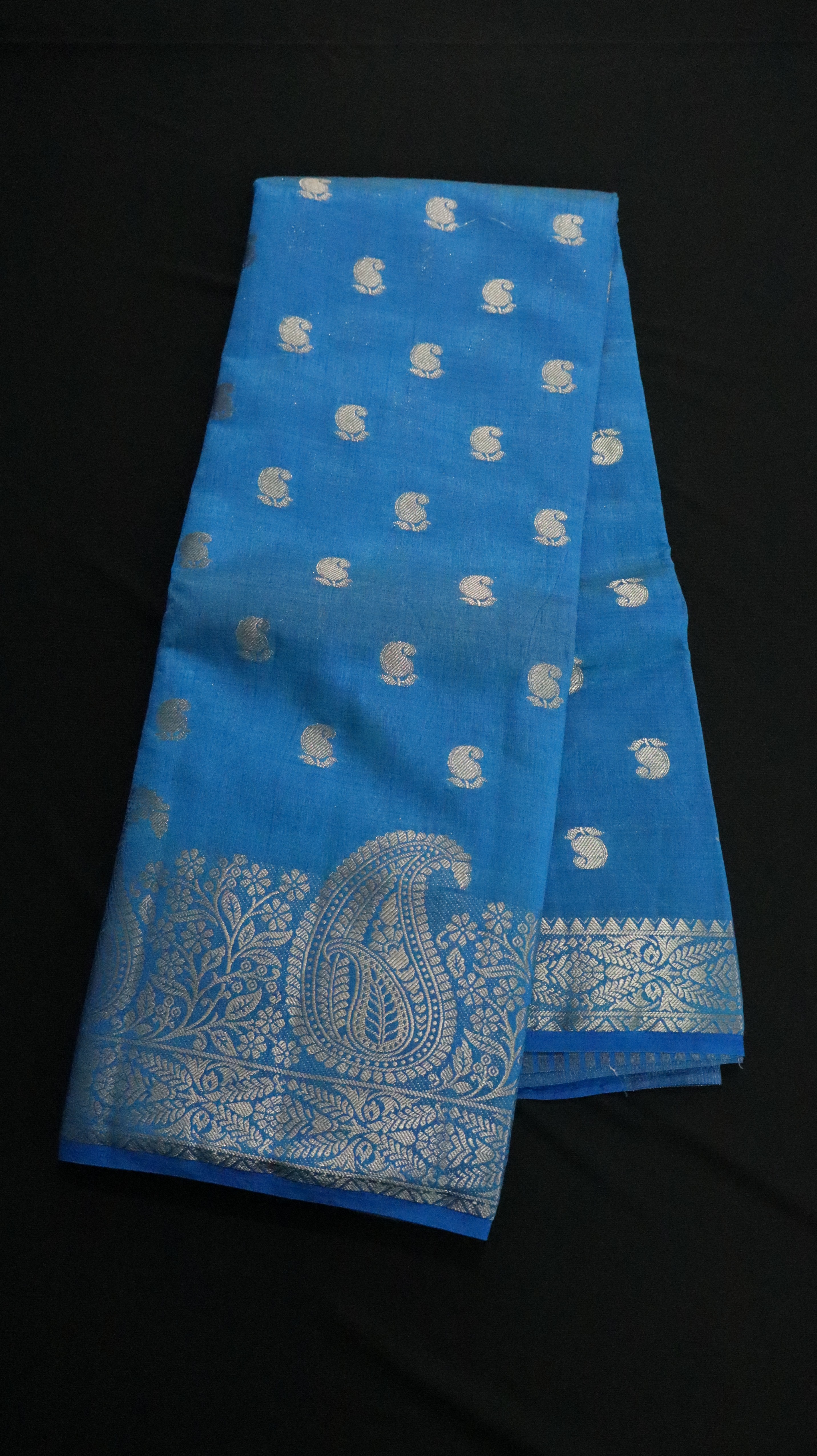 MANGO BORDER WITH MOTIF-BLUE