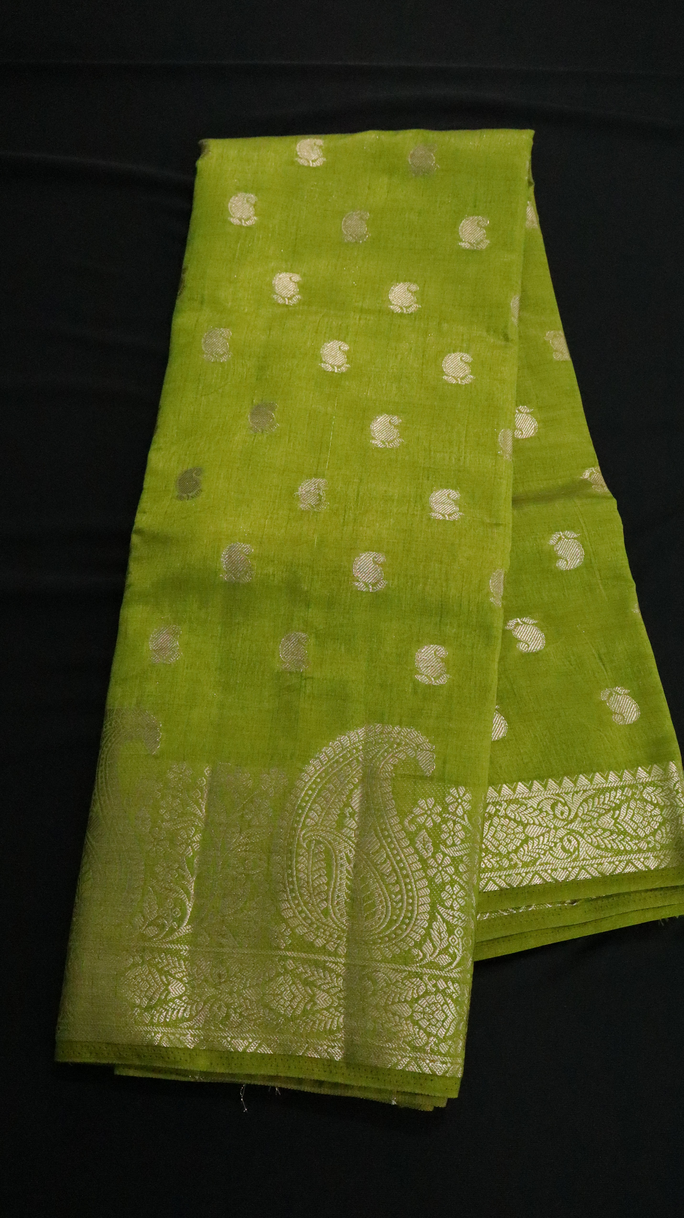 MANGO BORDER WITH MOTIF-ALLI GREEN
