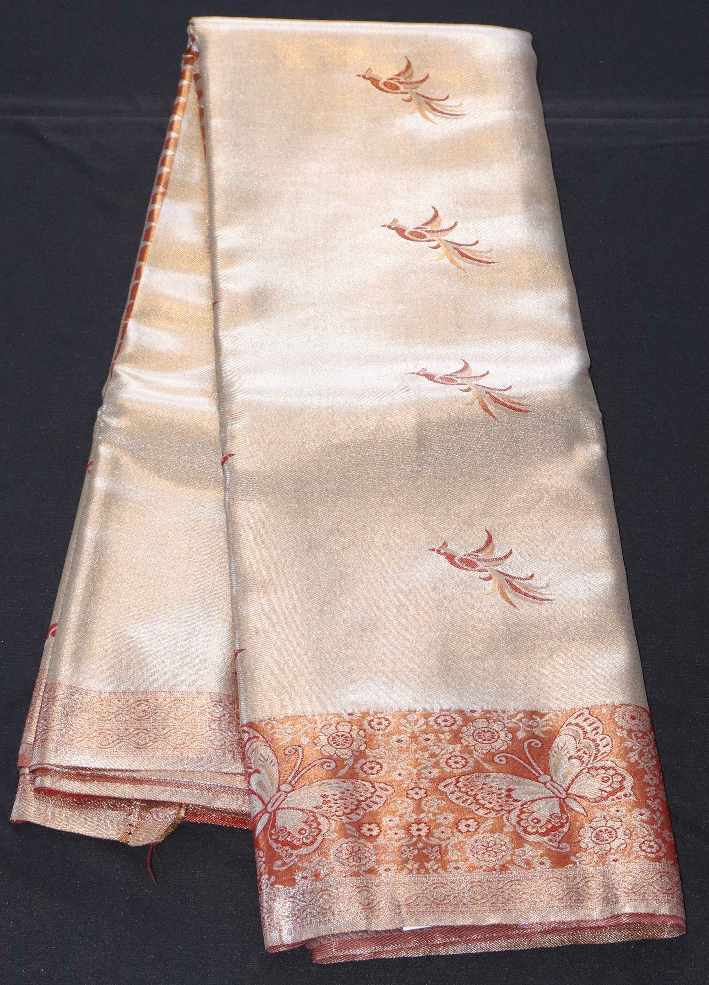 TISSUE FANCY BORDER-PINK/ORANGE