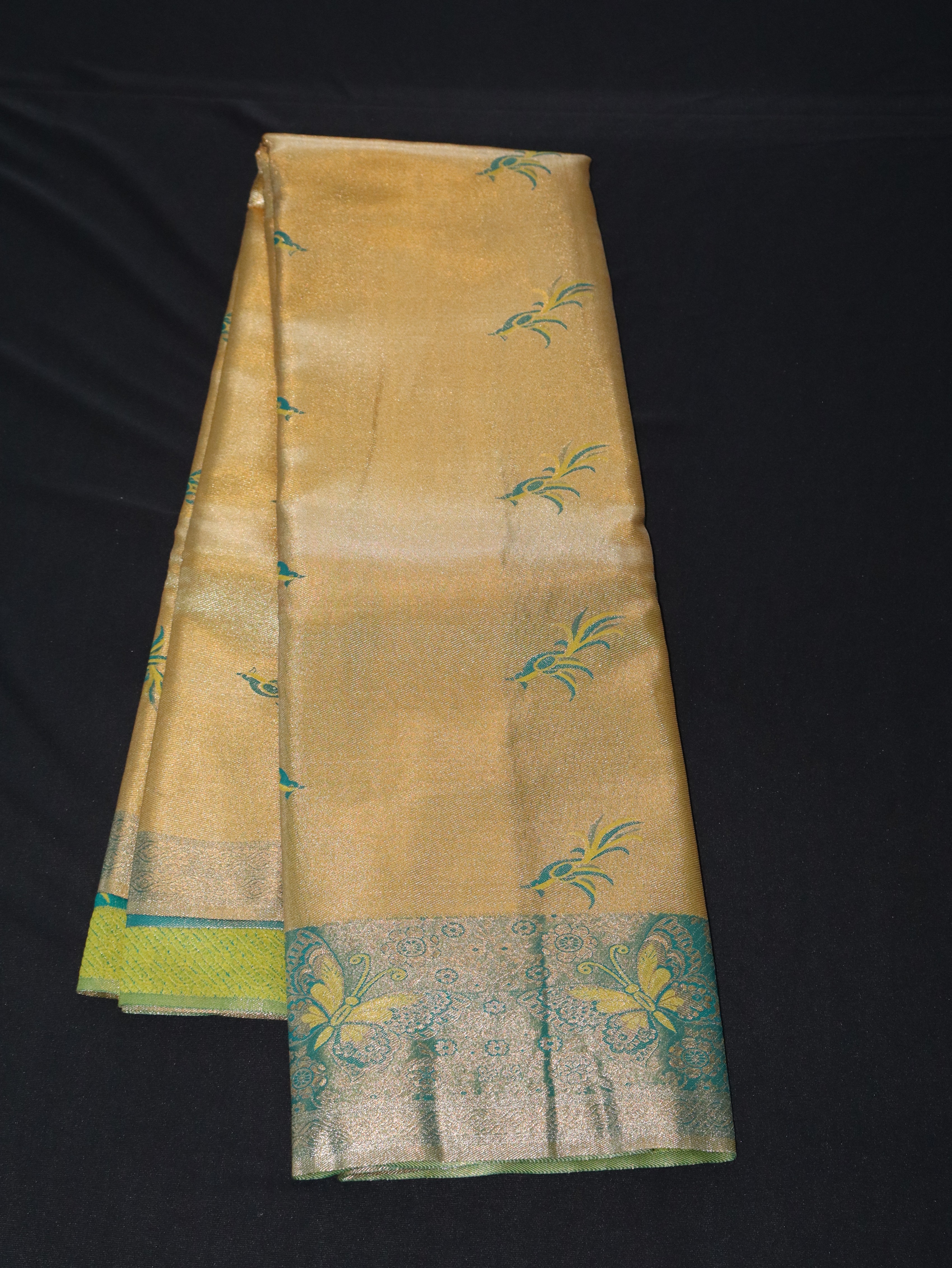 TISSUE FANCY BORDER-TUSSAR/RAMAR GREEN