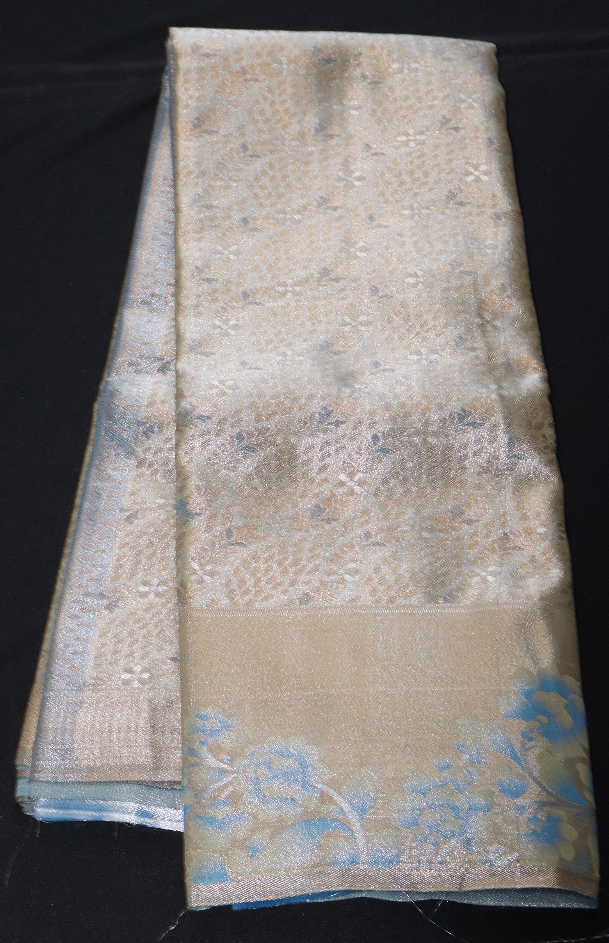 TISSUE FANCY BORDER-WHITE/BLUE