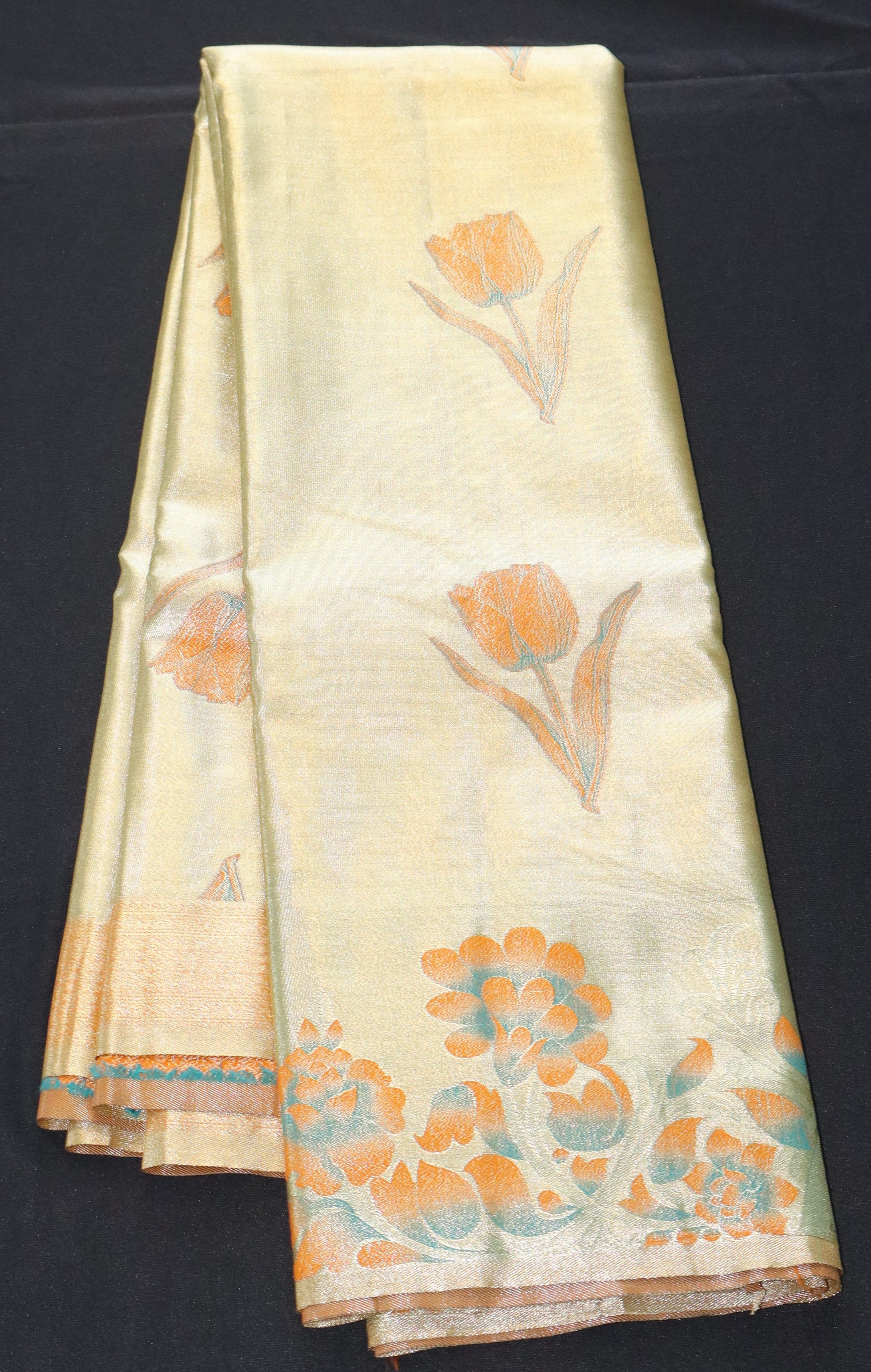 TISSUE FANCY BORDER-ORANGE/GOLD