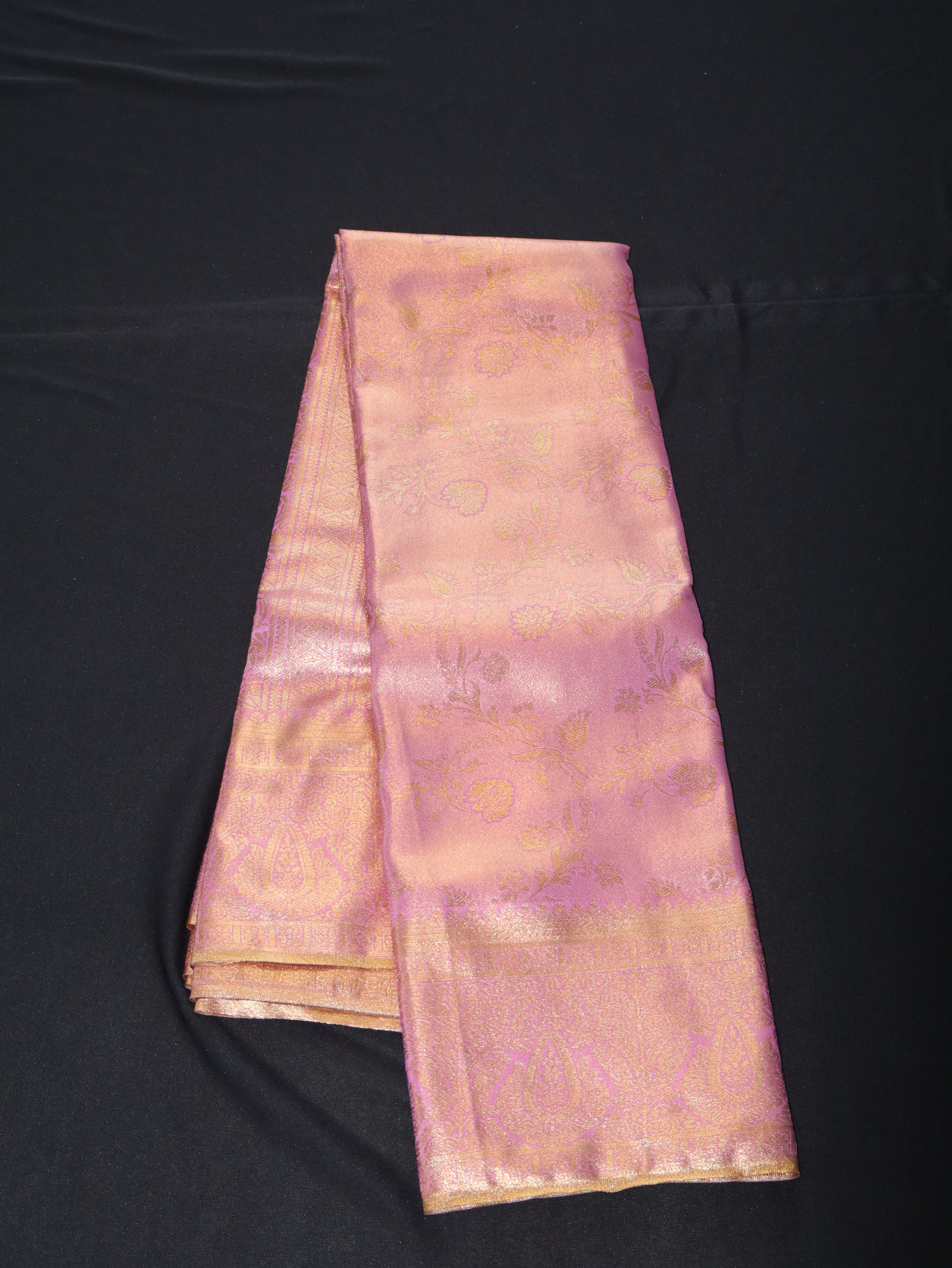 DHARMAVARAM BROCADE SILK SAREE-LIGHT PINK