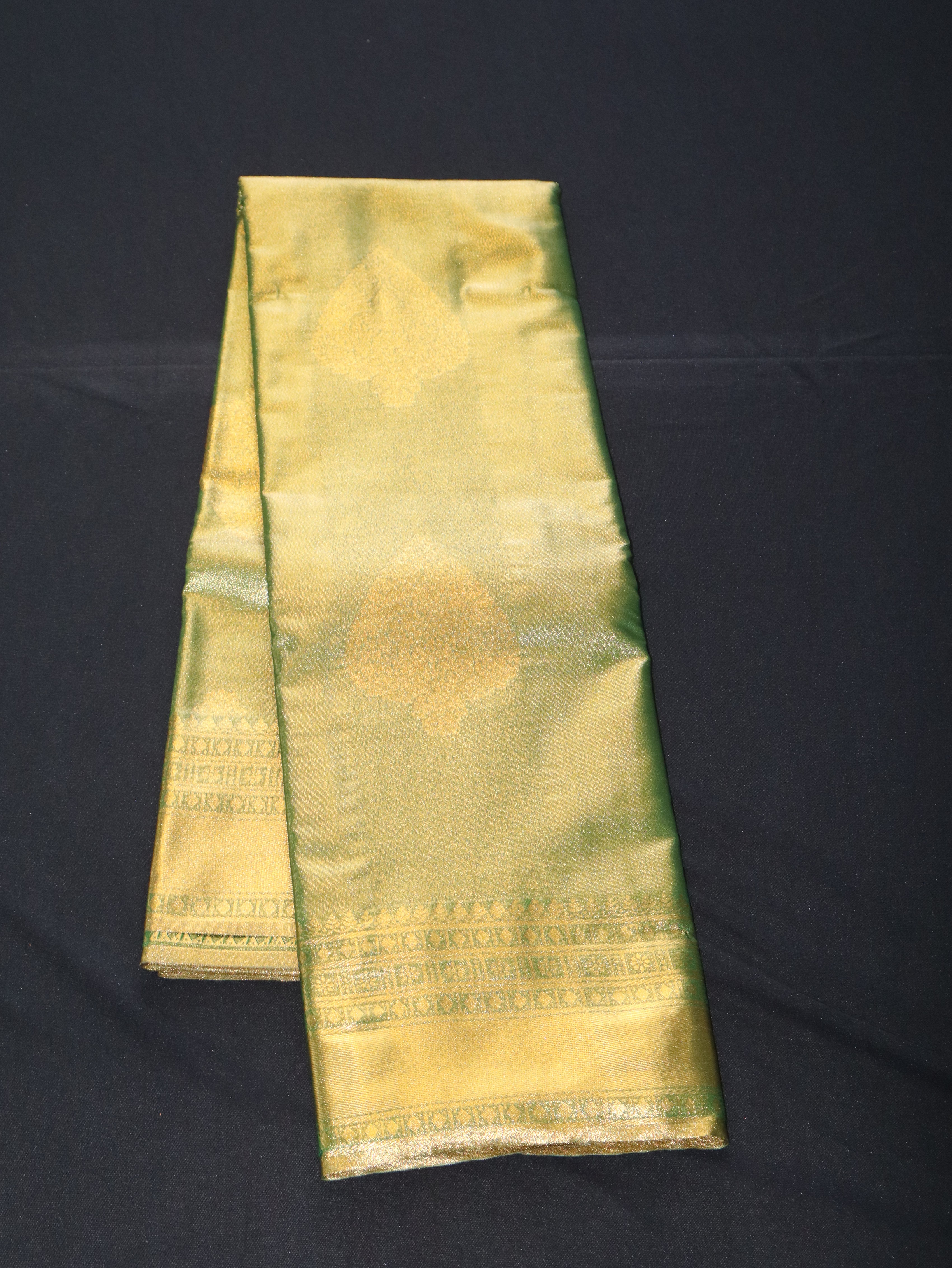 DHARMAVARAM BROCADE SILK SAREE-OLIVE GREEN