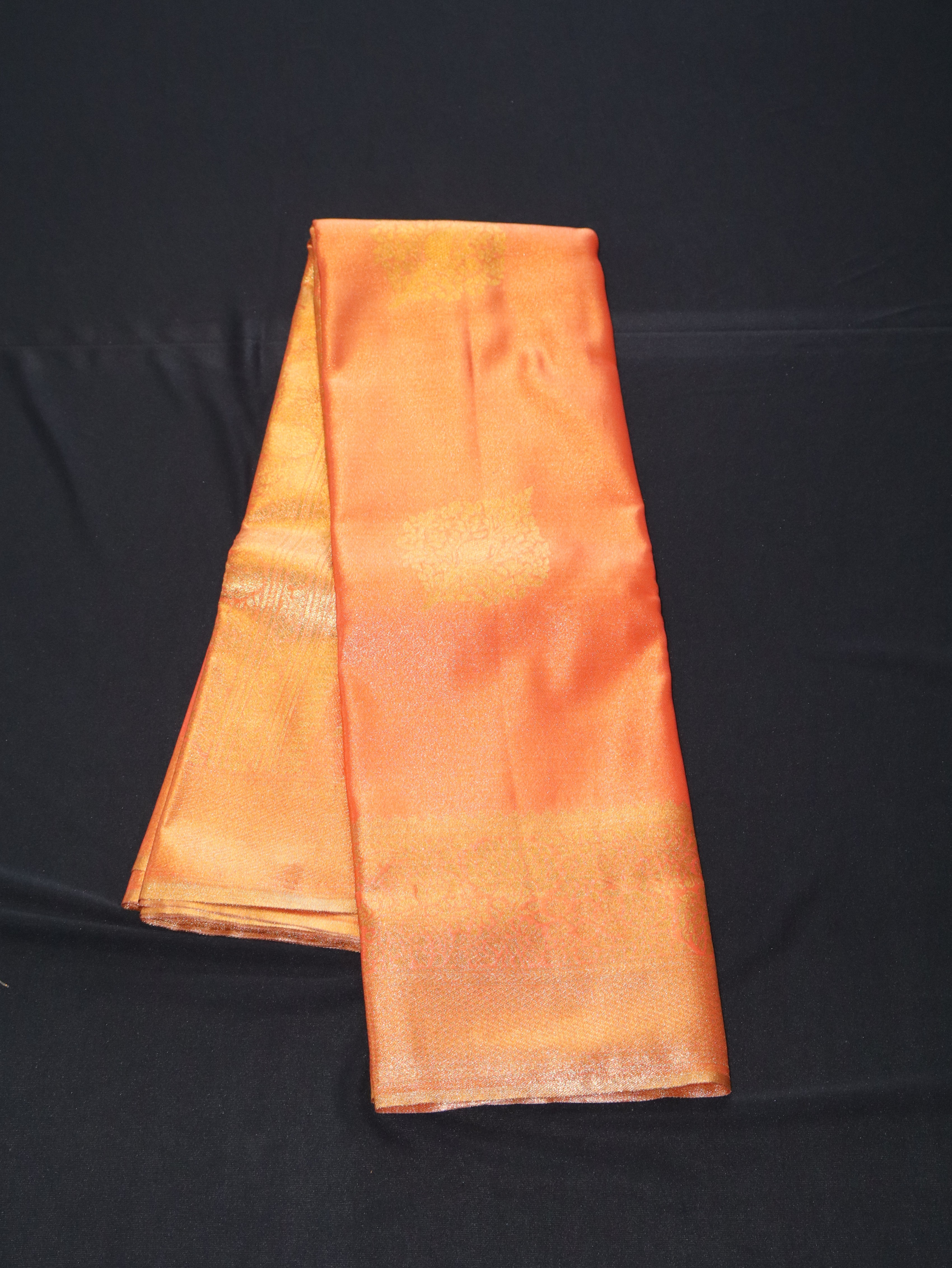 DHARMAVARAM BROCADE SILK SAREE-JOTHIKA ORANGE