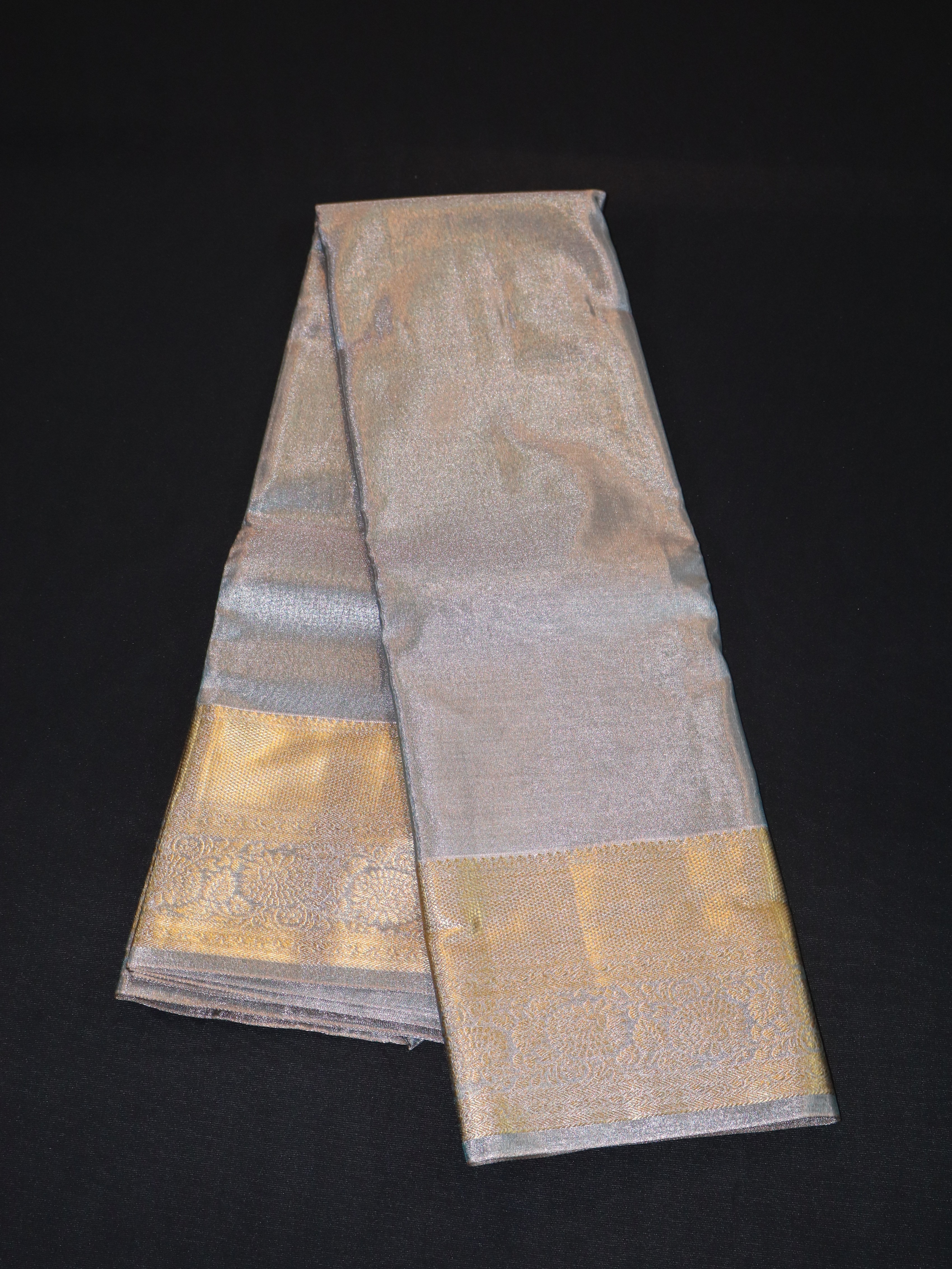 DHARMAVARAM BROCADE SILK SAREE-GREY