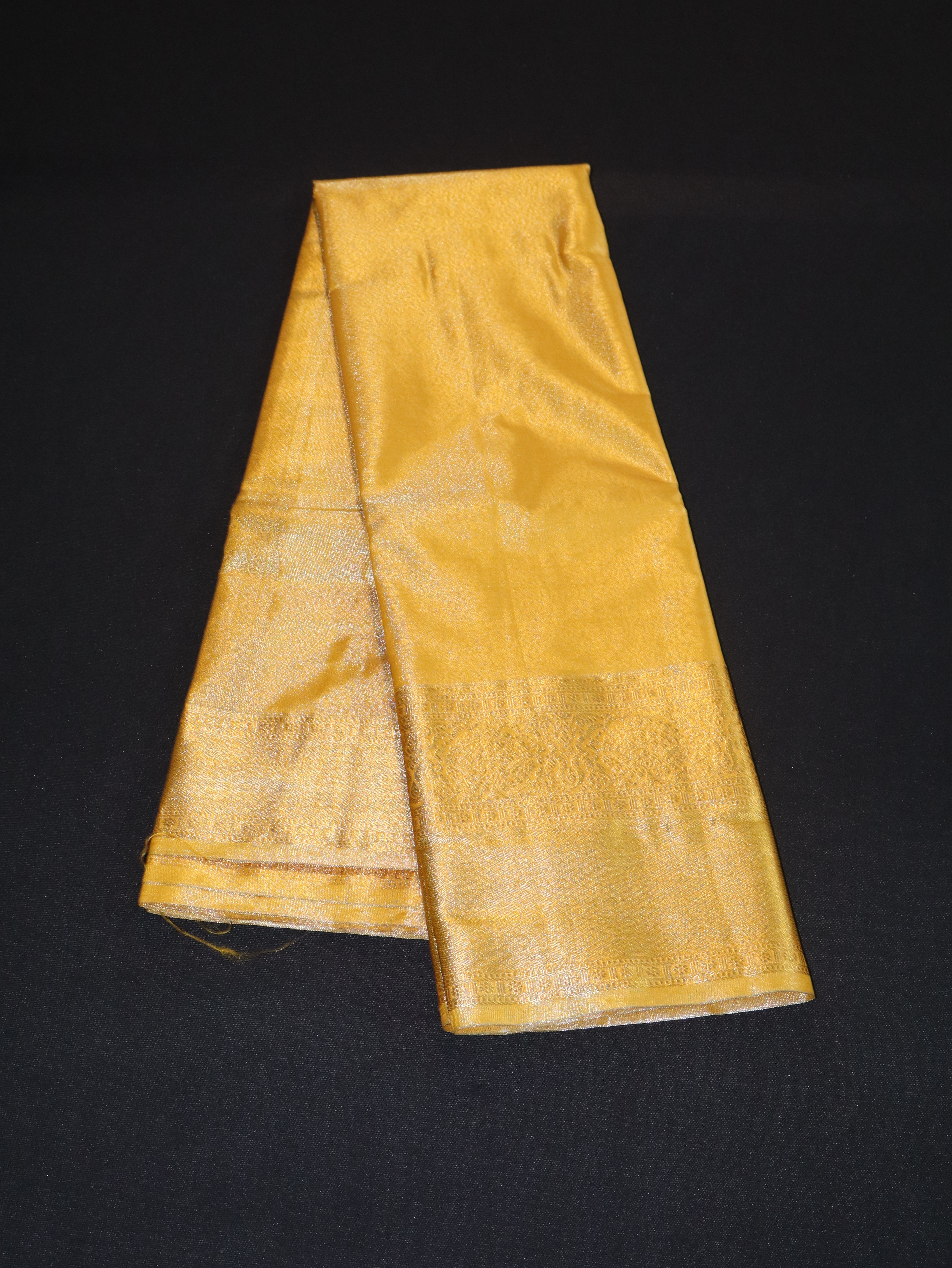 DHARMAVARAM BROCADE SILK SAREE-ZARI YELLOW
