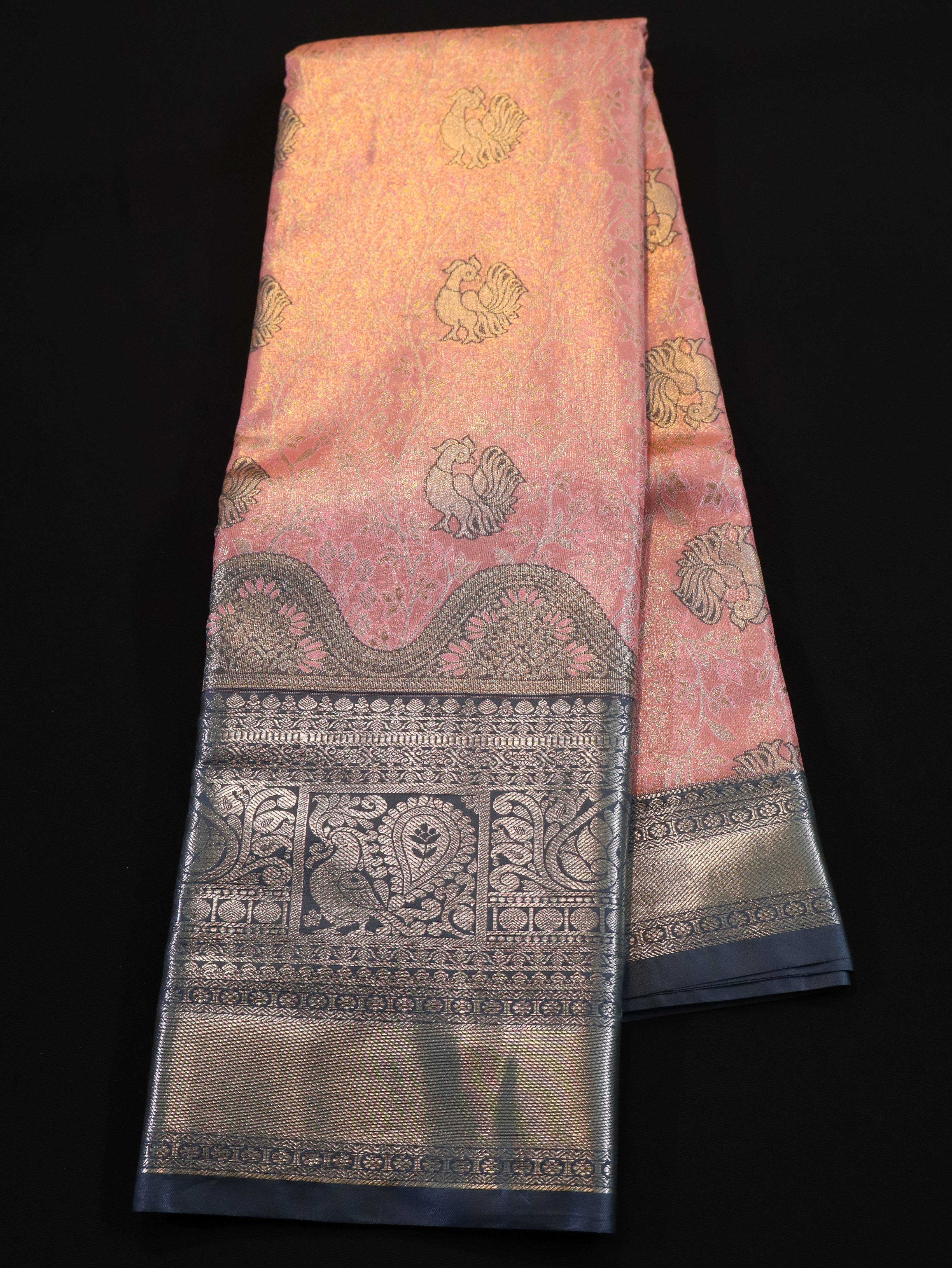 JARI BROCADE AND EMBOSS-PINK/GREY