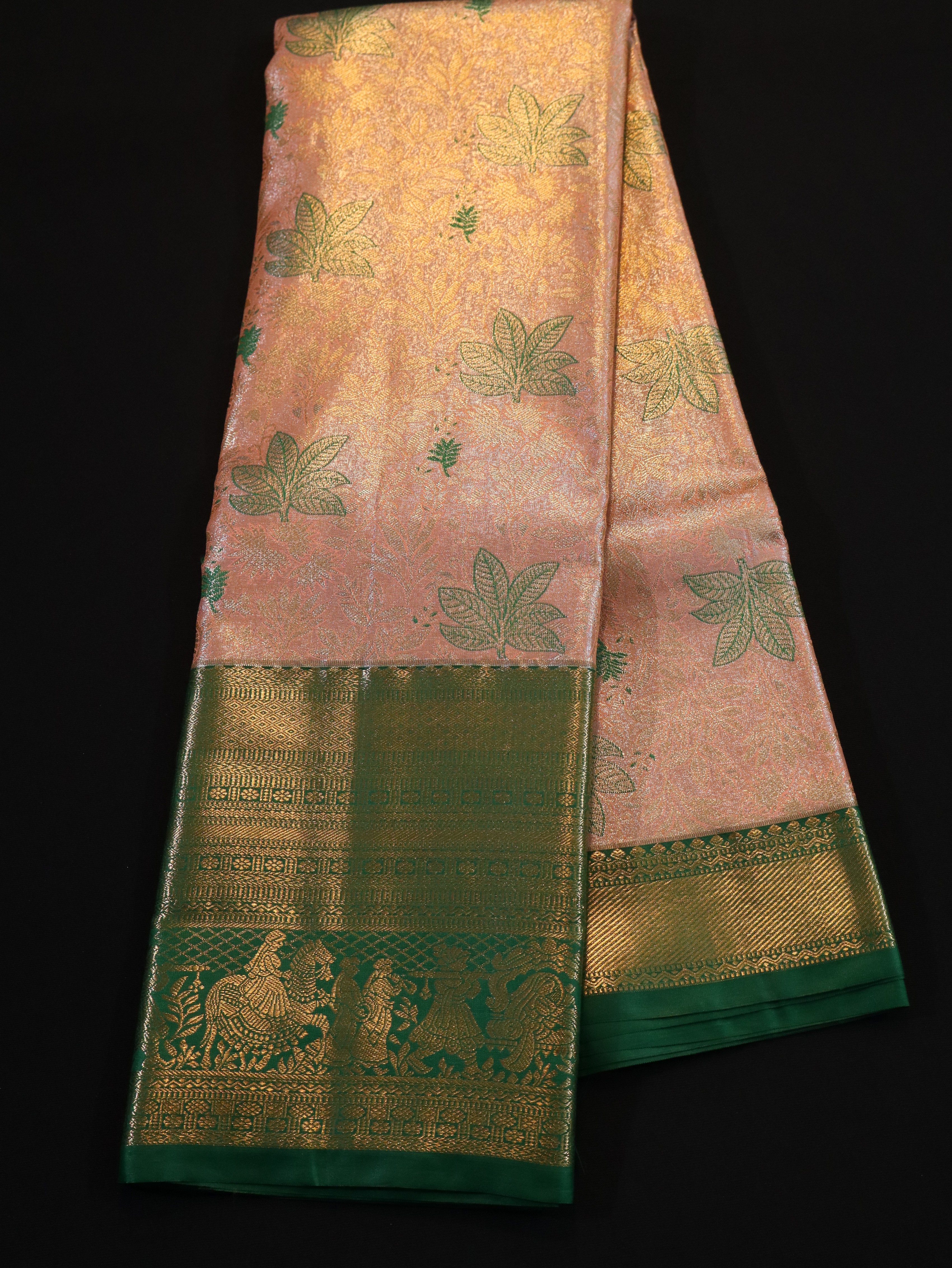 JARI BROCADE AND EMBOSS-GREEN