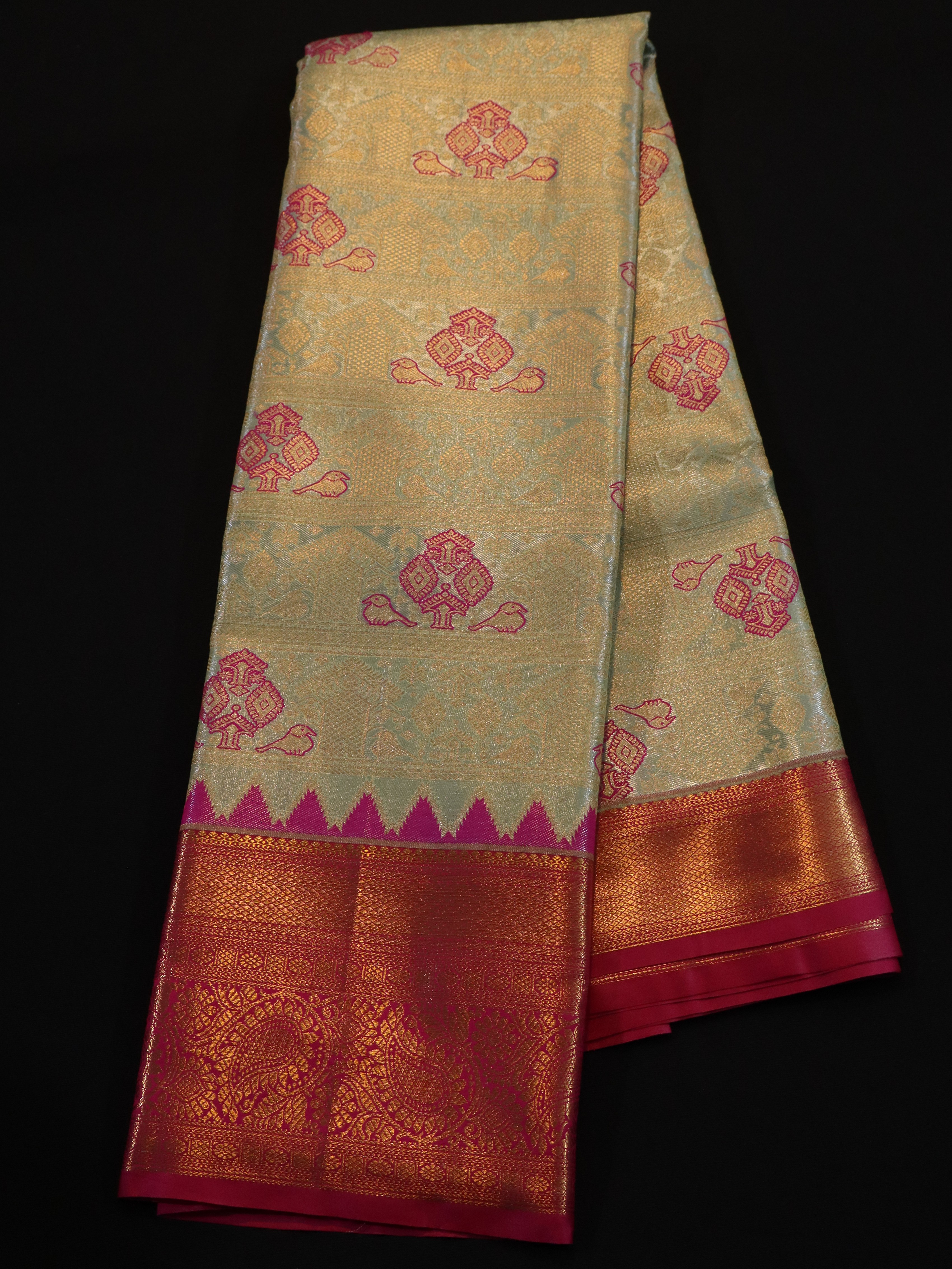 JARI BROCADE AND EMBOSS-TUSSAR ROSE