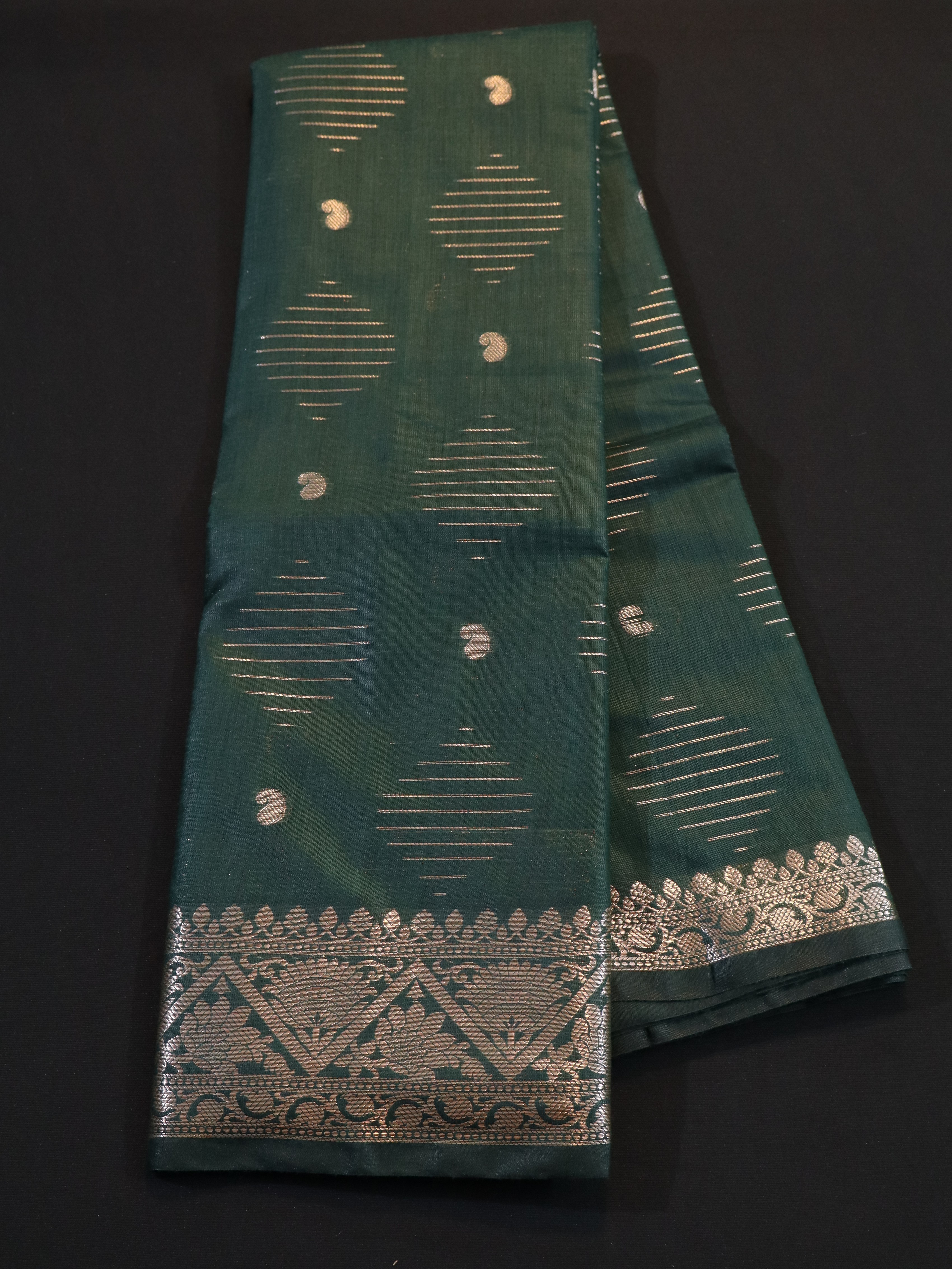 COVAI COTTON WITH BUTTA-BOTTLE GREEN