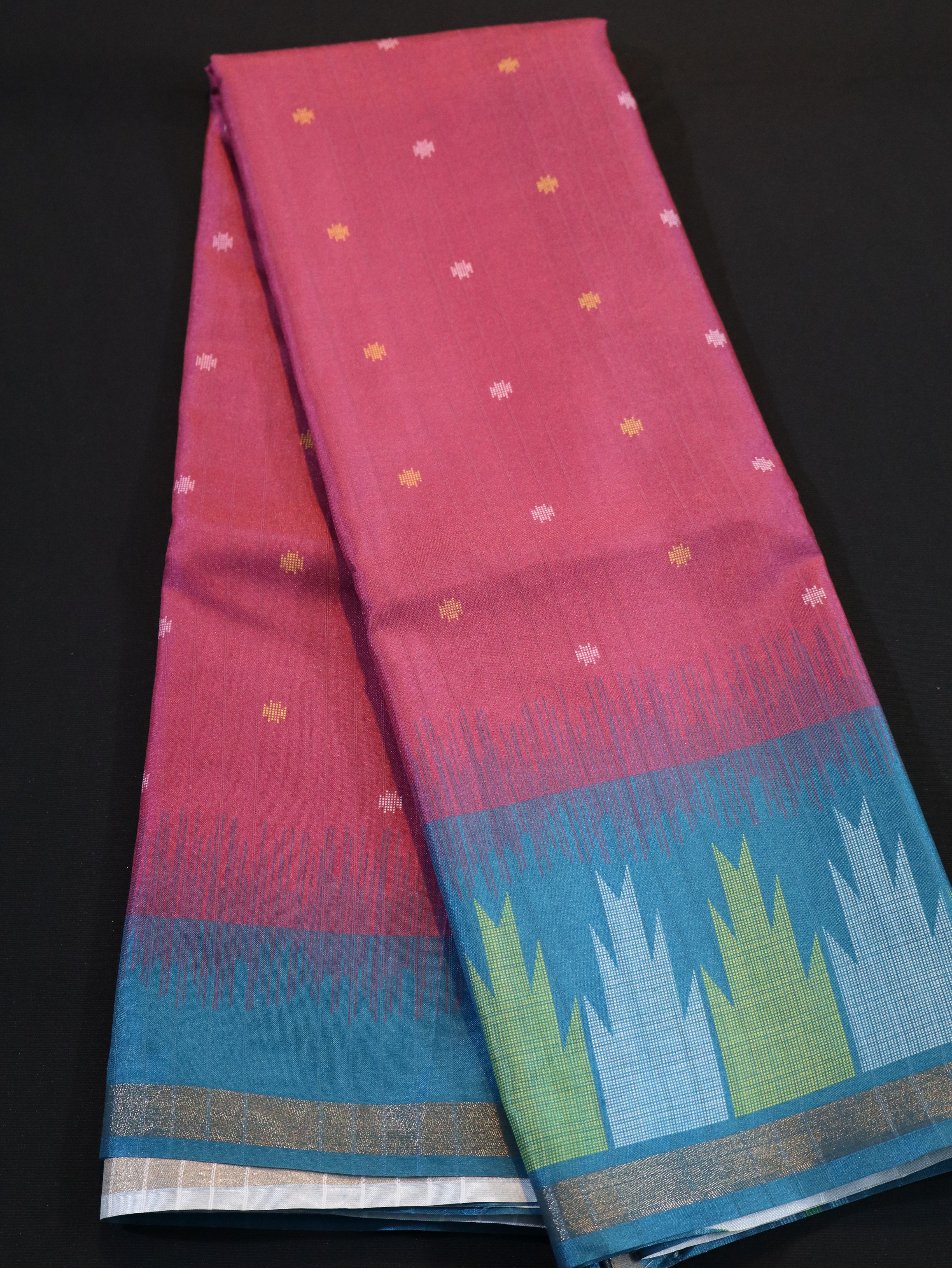 BORDER BUTTA FANCY SAREE-RED/ANANDHA