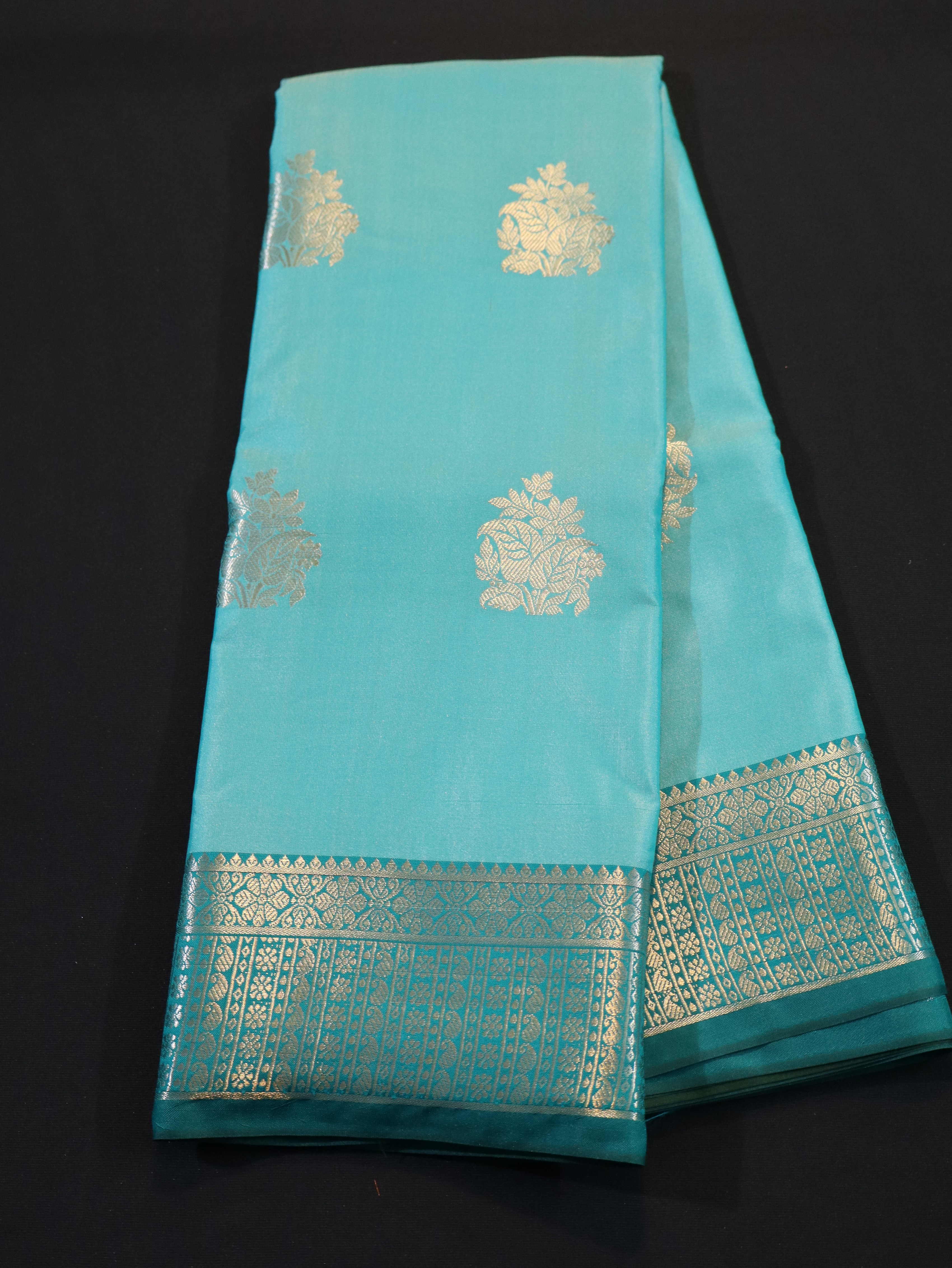 TRADITIONAL BORDER WITH MOTIF-PASTEL BLUE