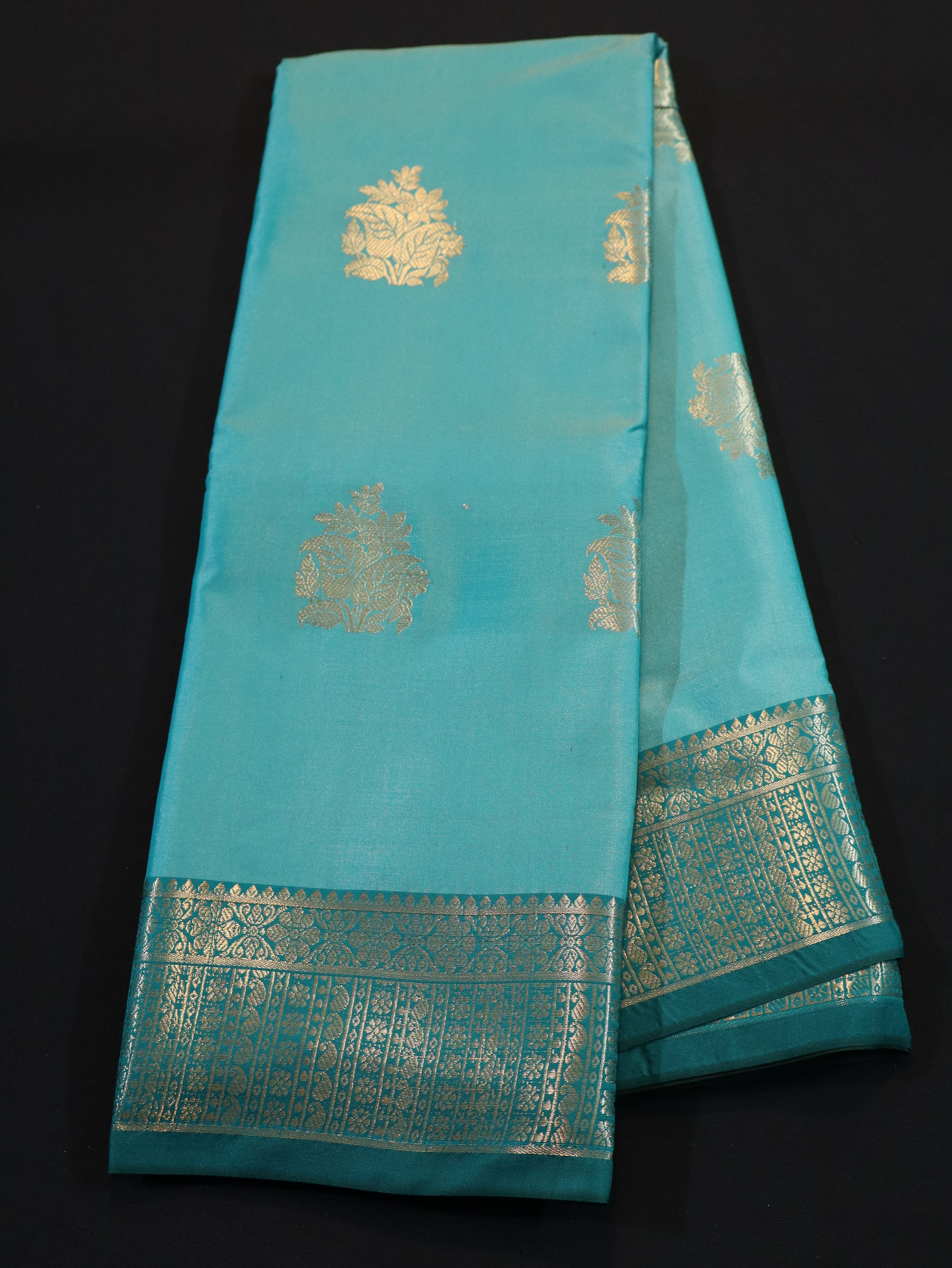 TRADITIONAL BORDER WITH MOTIF-RAMAR BLUE
