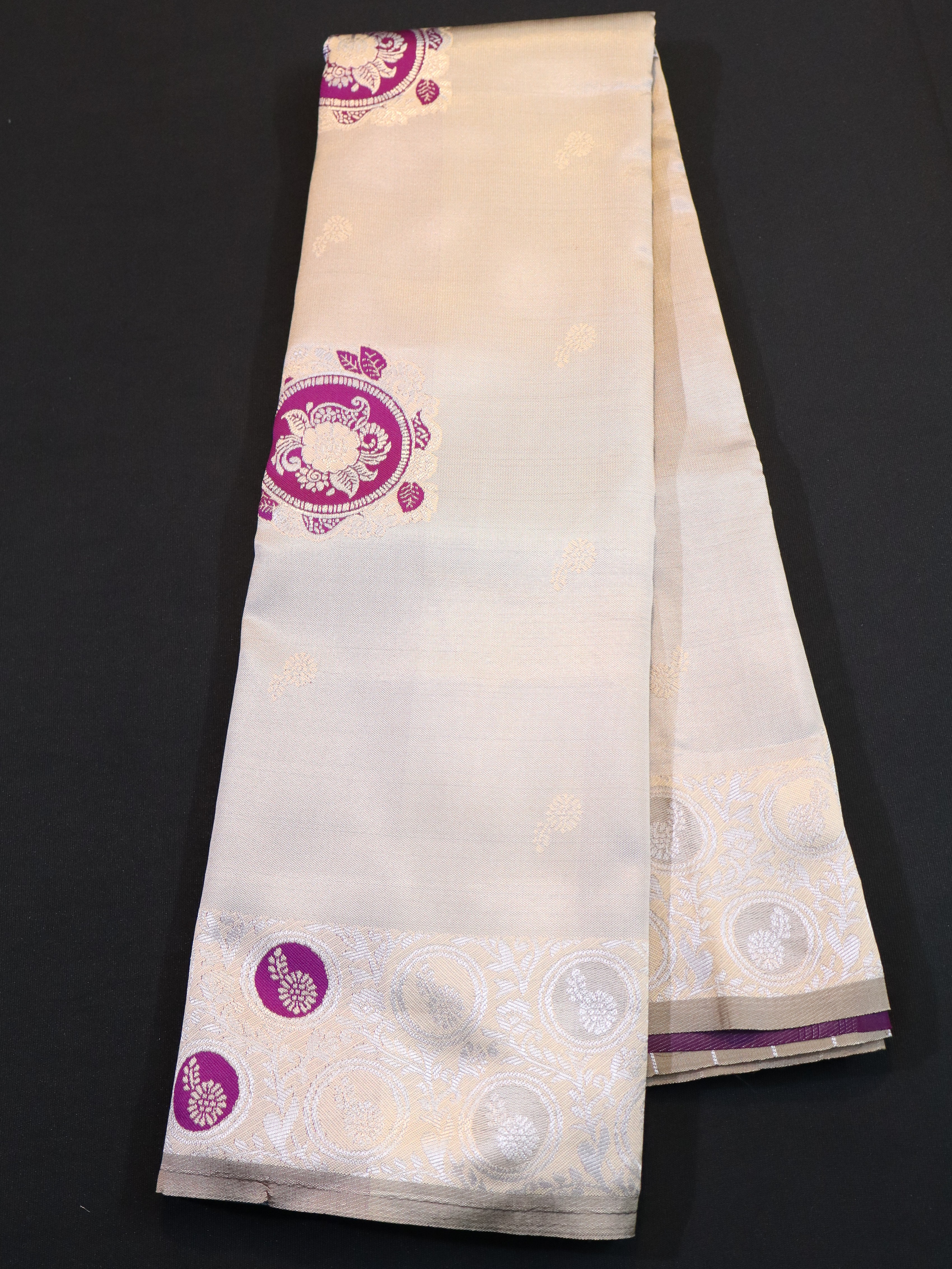 FANCY MEENA MOTIF WITH BORDER-TUSSAR RED