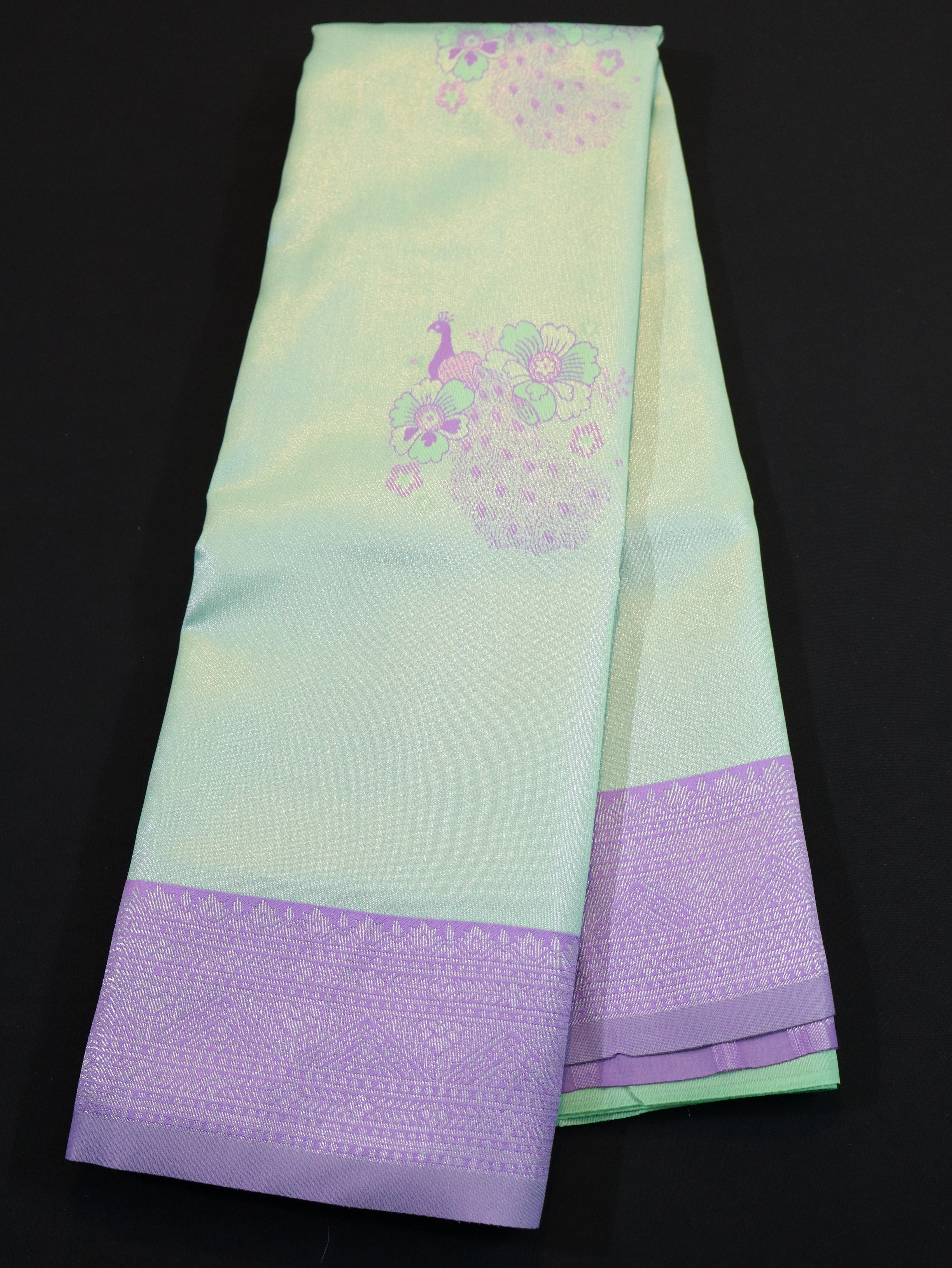 FANCY MEENA MOTIF WITH BORDER-GRAPE LAVANDER