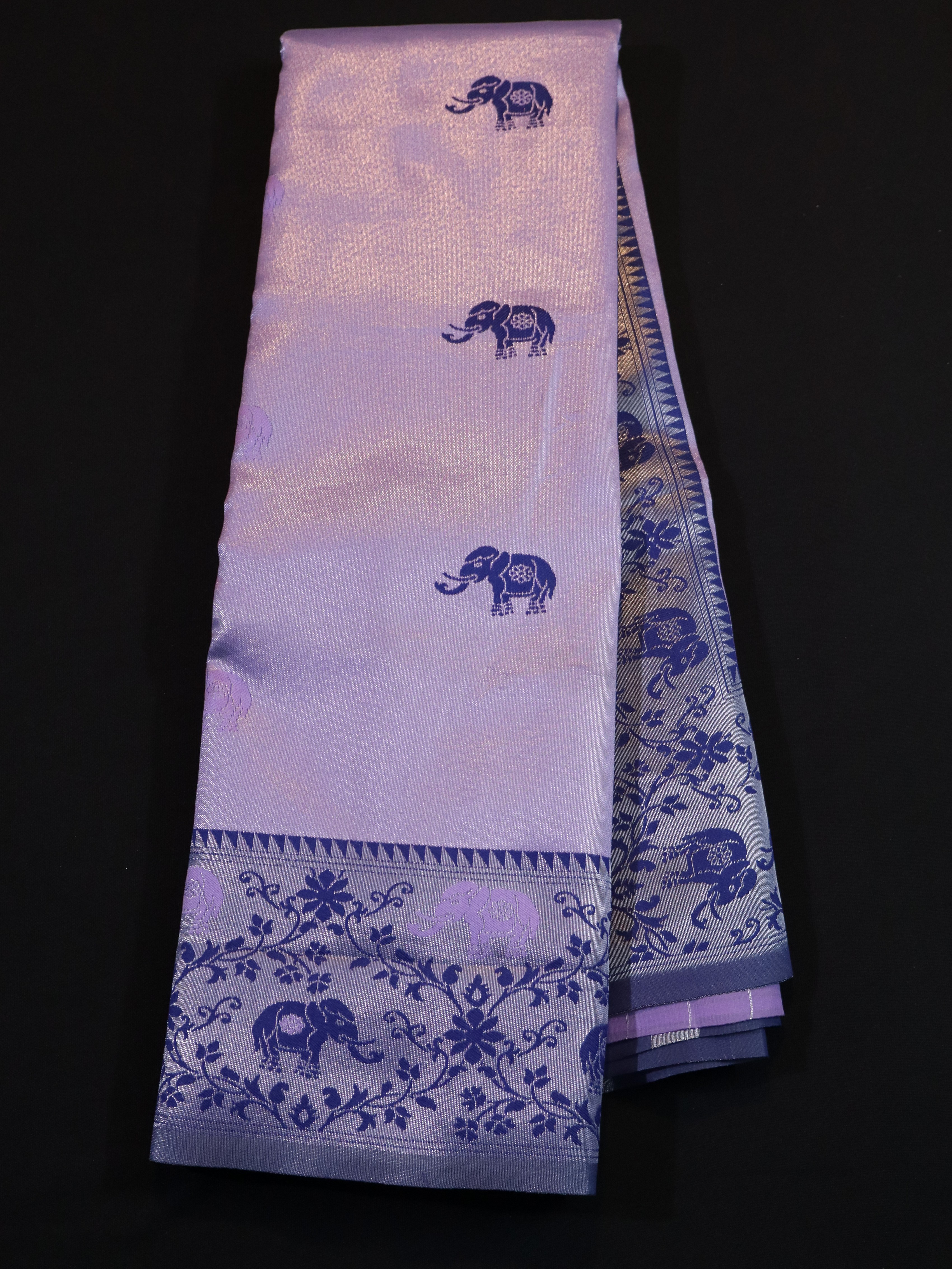 KANCHI TYPE BORDER WITH MOTIFS-VIOLET