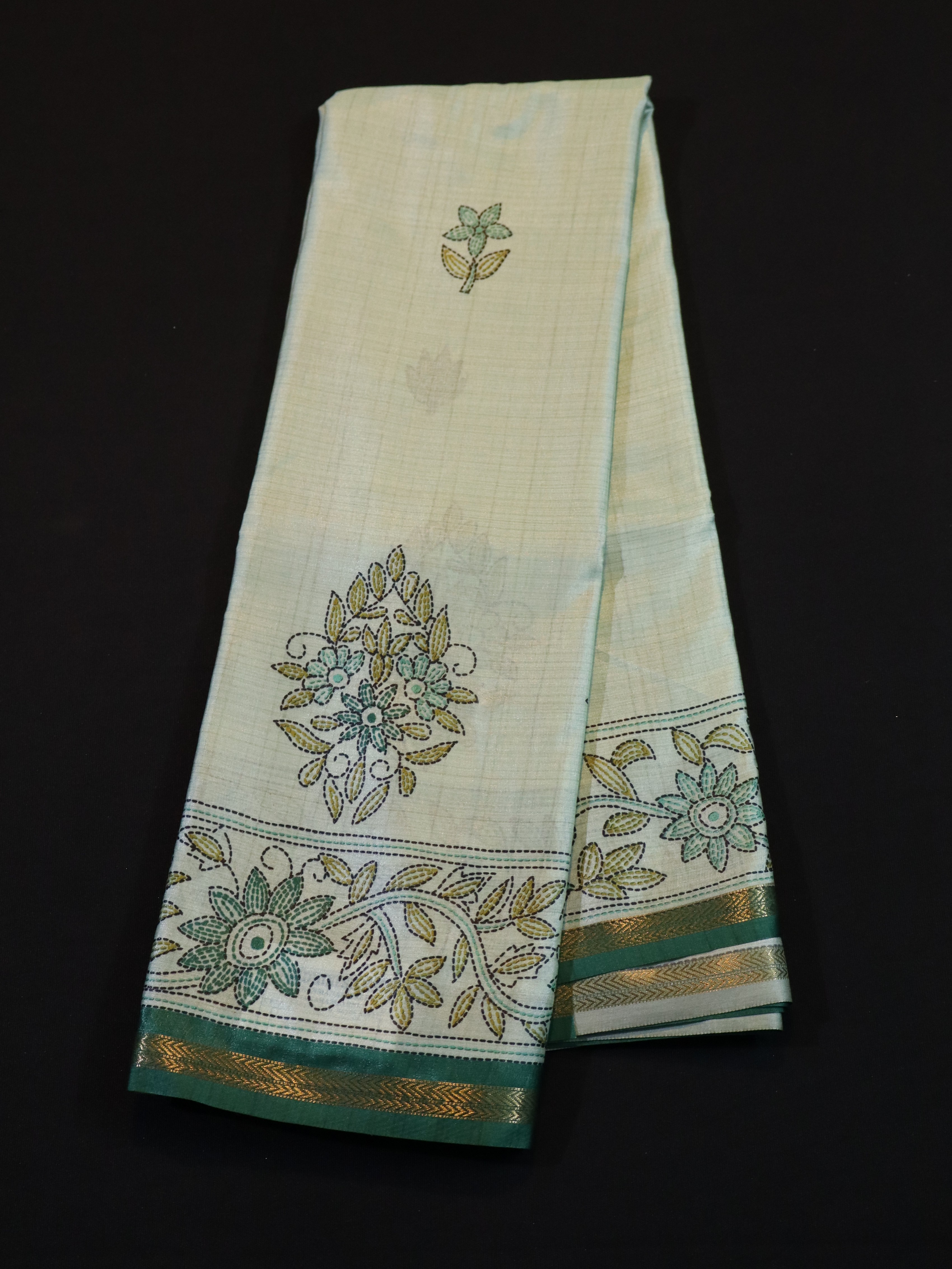 PRINTED HANDLOOM PURE COTTON SAREES-MAUVE GREEN