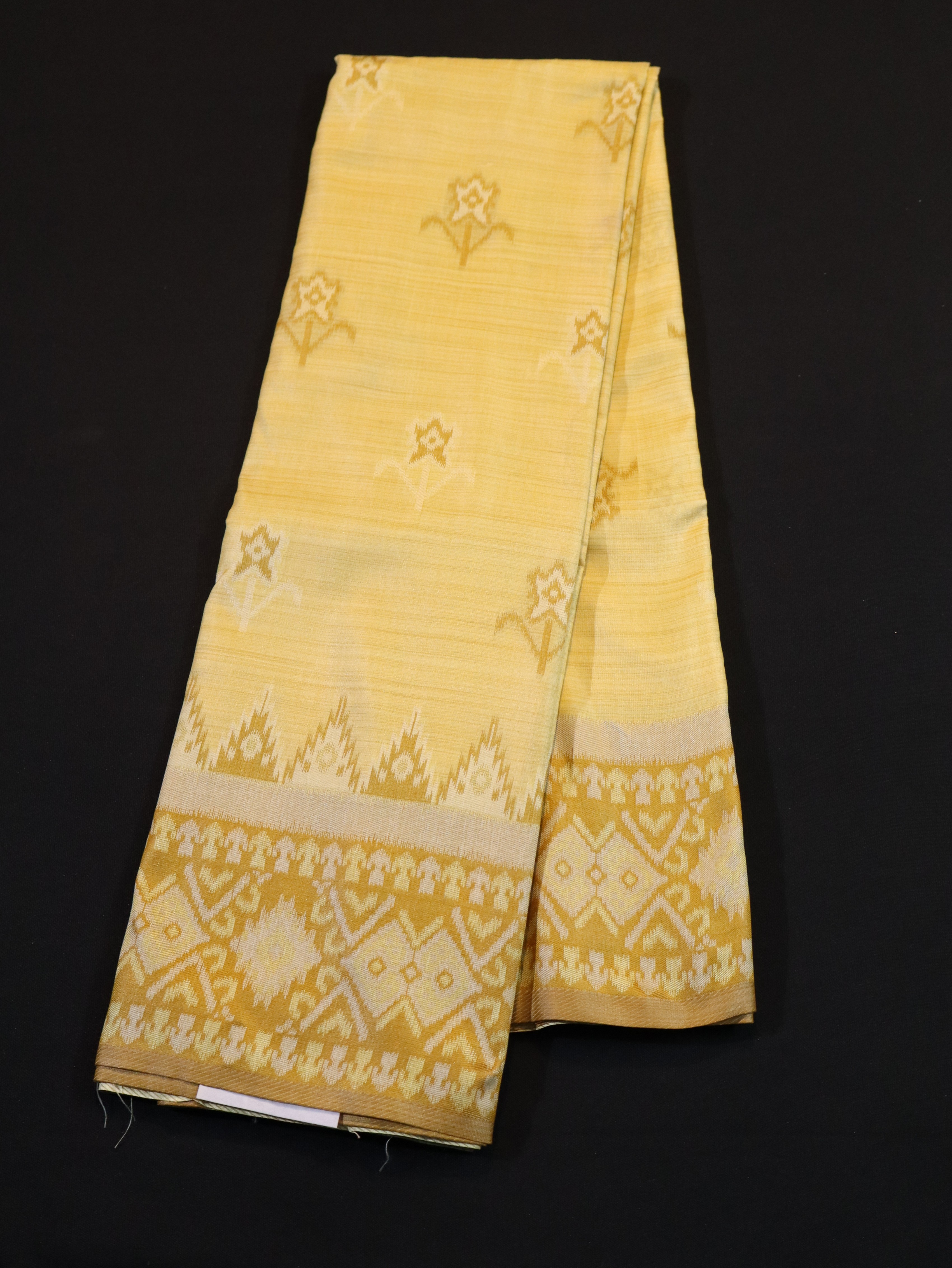 PRINTED HANDLOOM PURE COTTON SAREES-GOLDEN MUSTARD