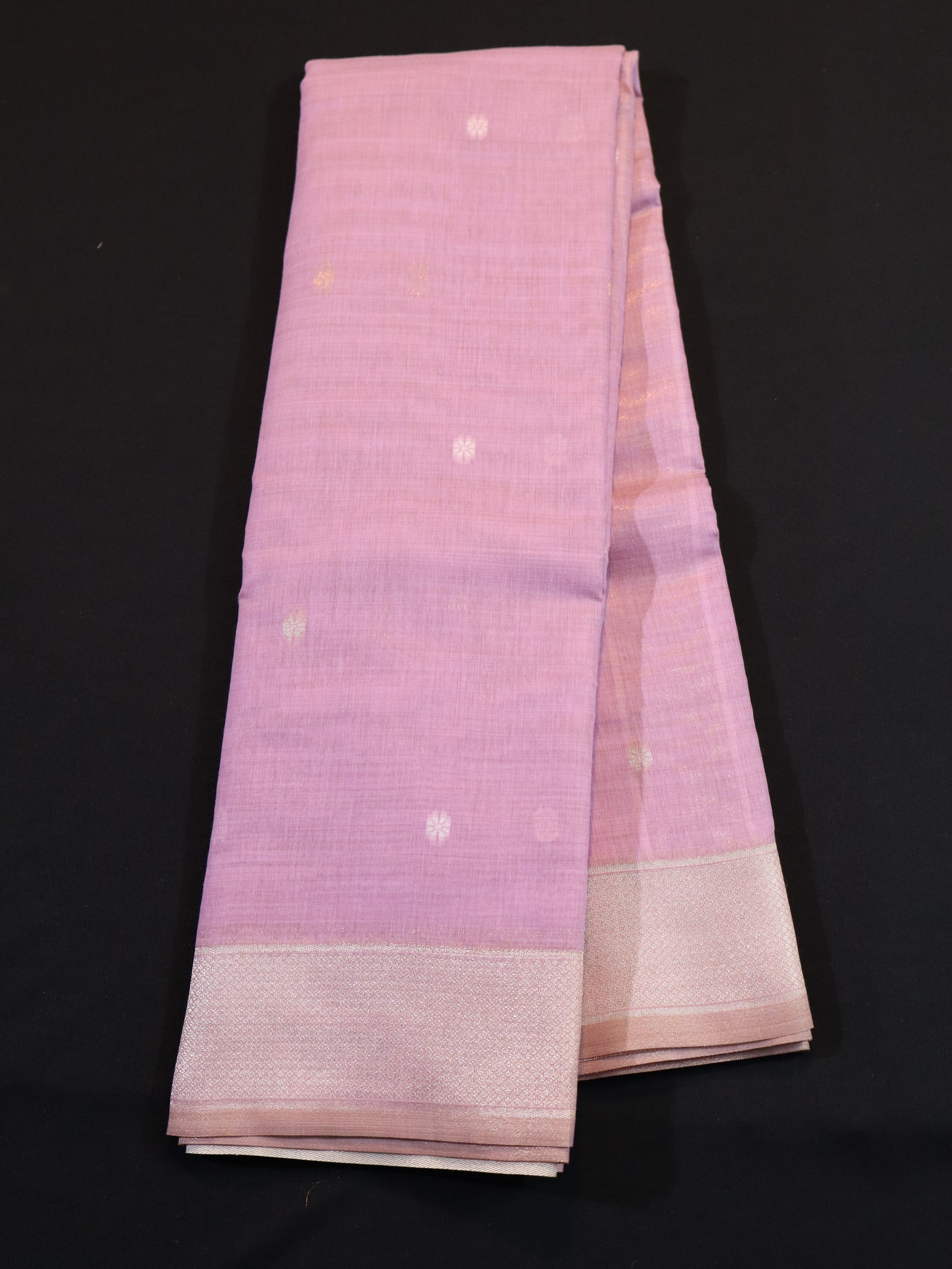PURE COTTON WITH MOTIF AND FANCY PALLU-PINK
