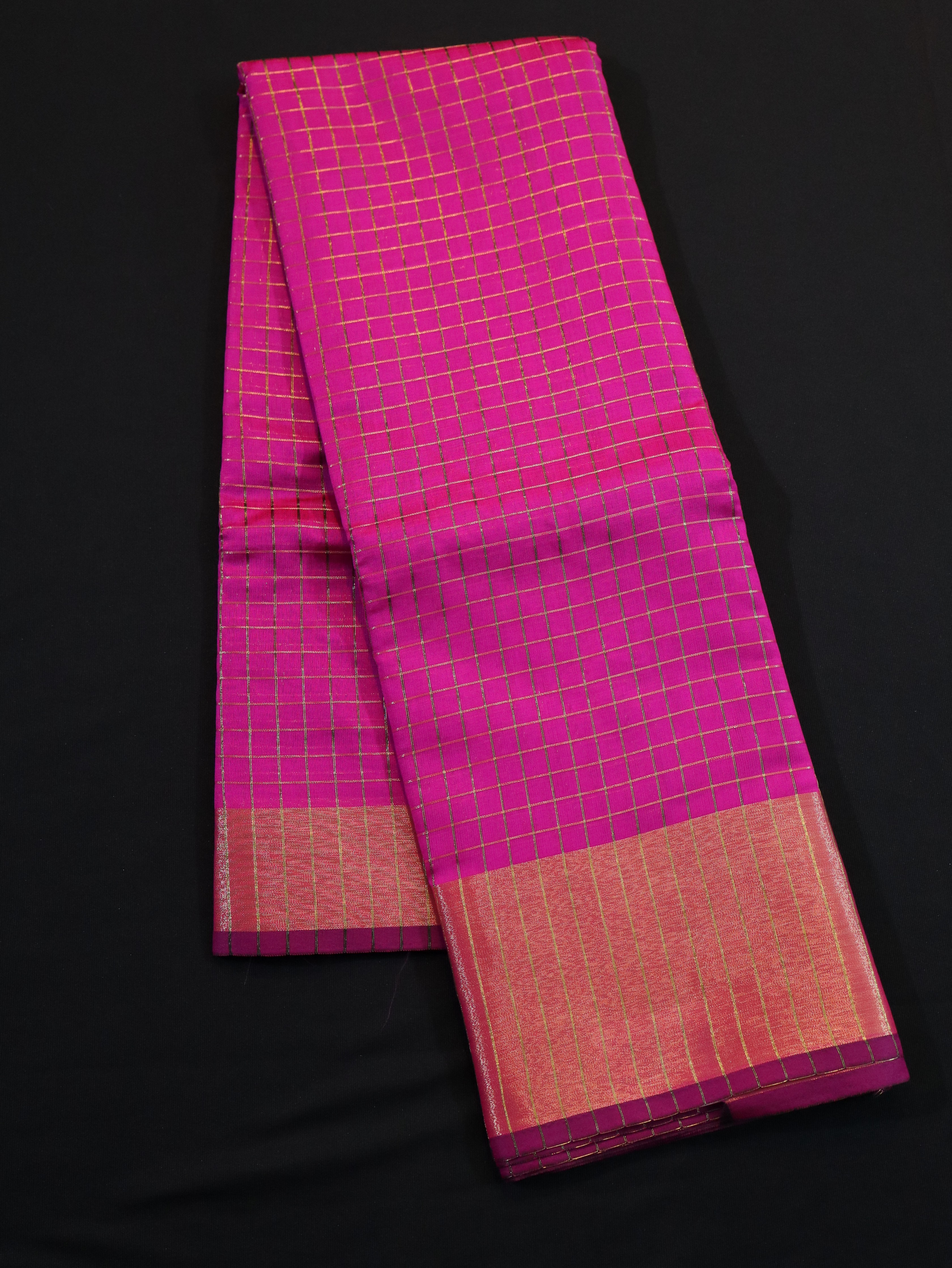 BODY JARI CHECKED WITH KANCHI BORDER-PINK