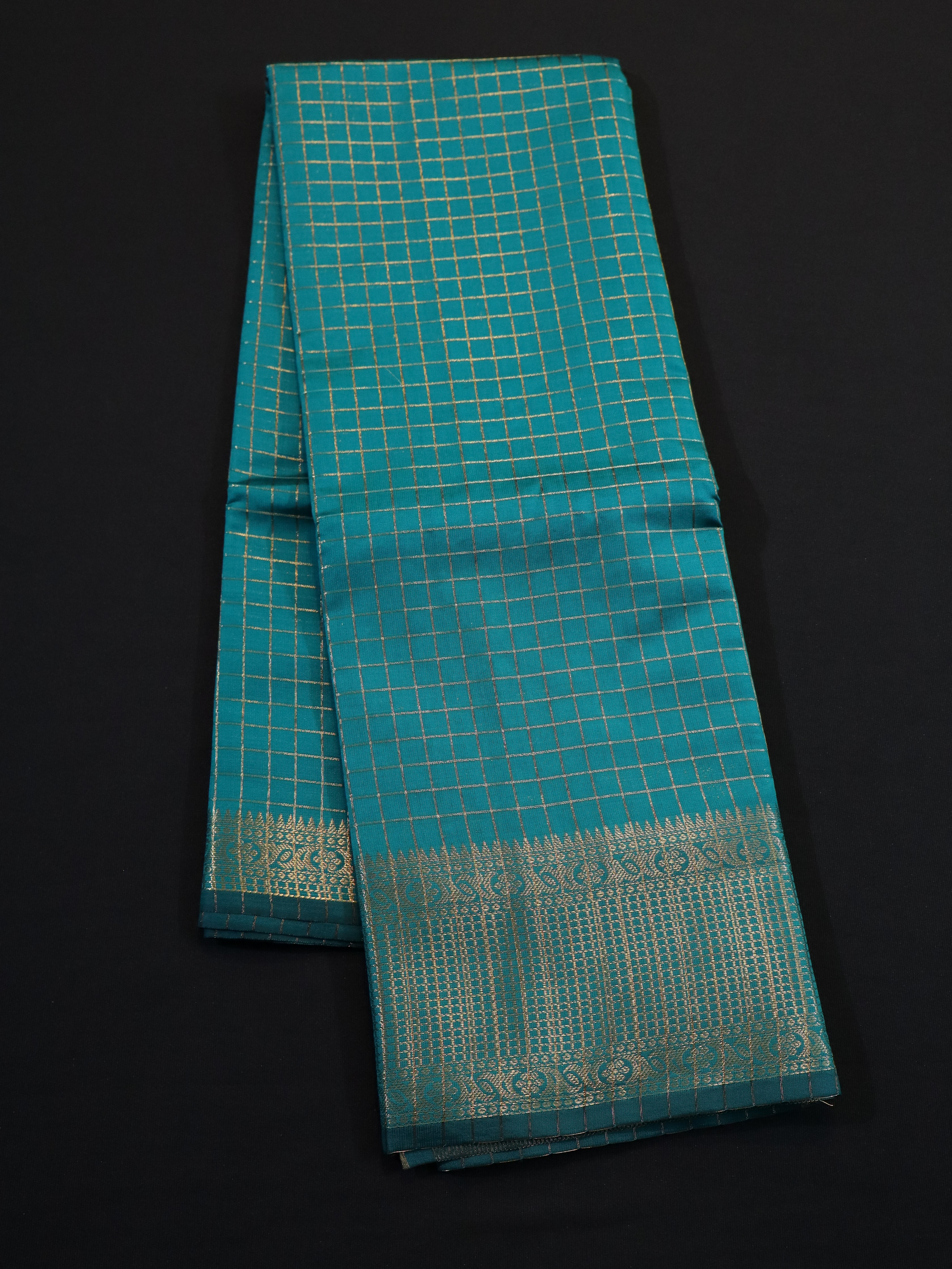 BODY JARI CHECKED WITH TRADITIONAL BORDER-SAPPHIRE