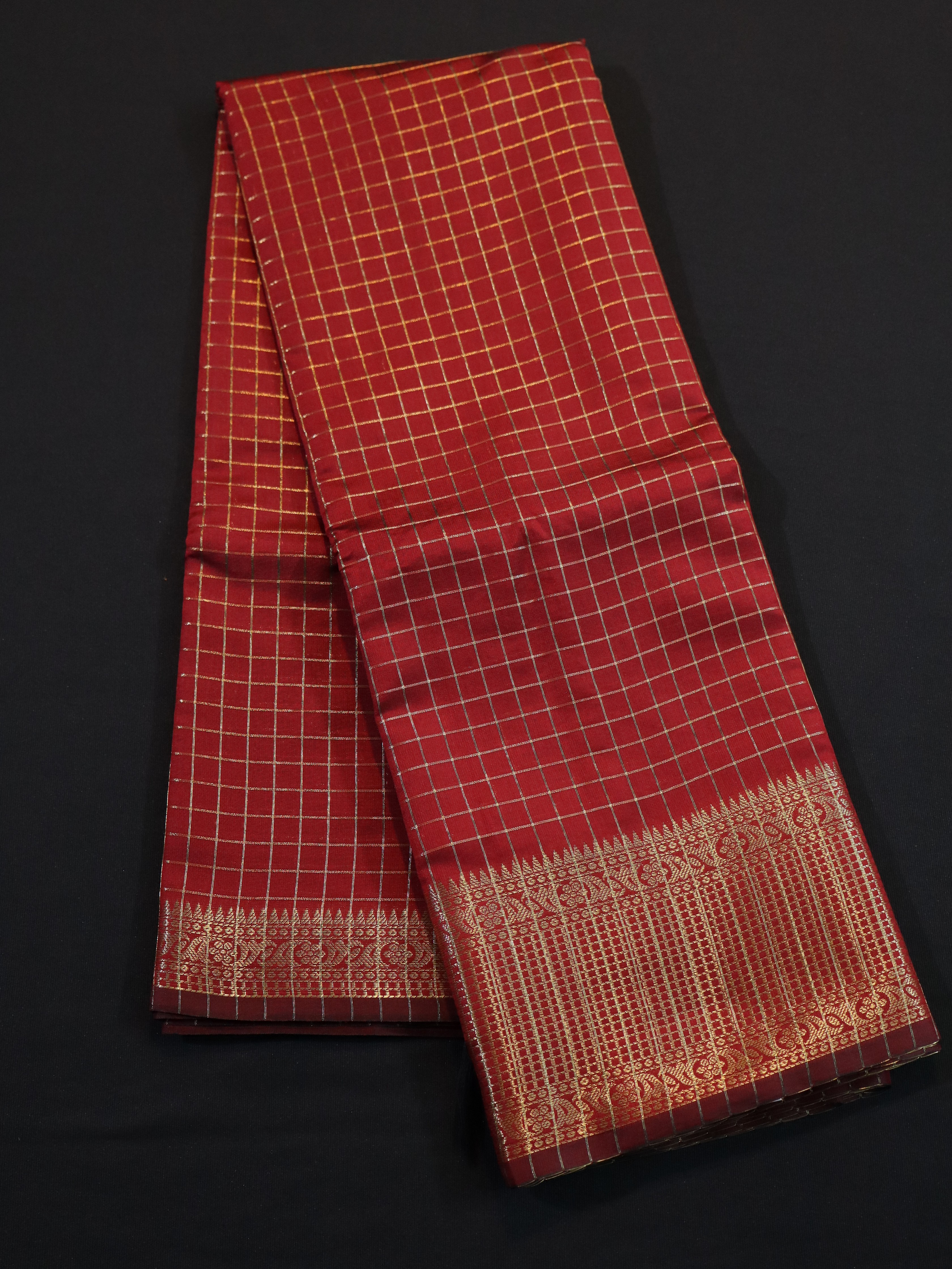 BODY JARI CHECKED WITH TRADITIONAL BORDER-RUST ORANGE