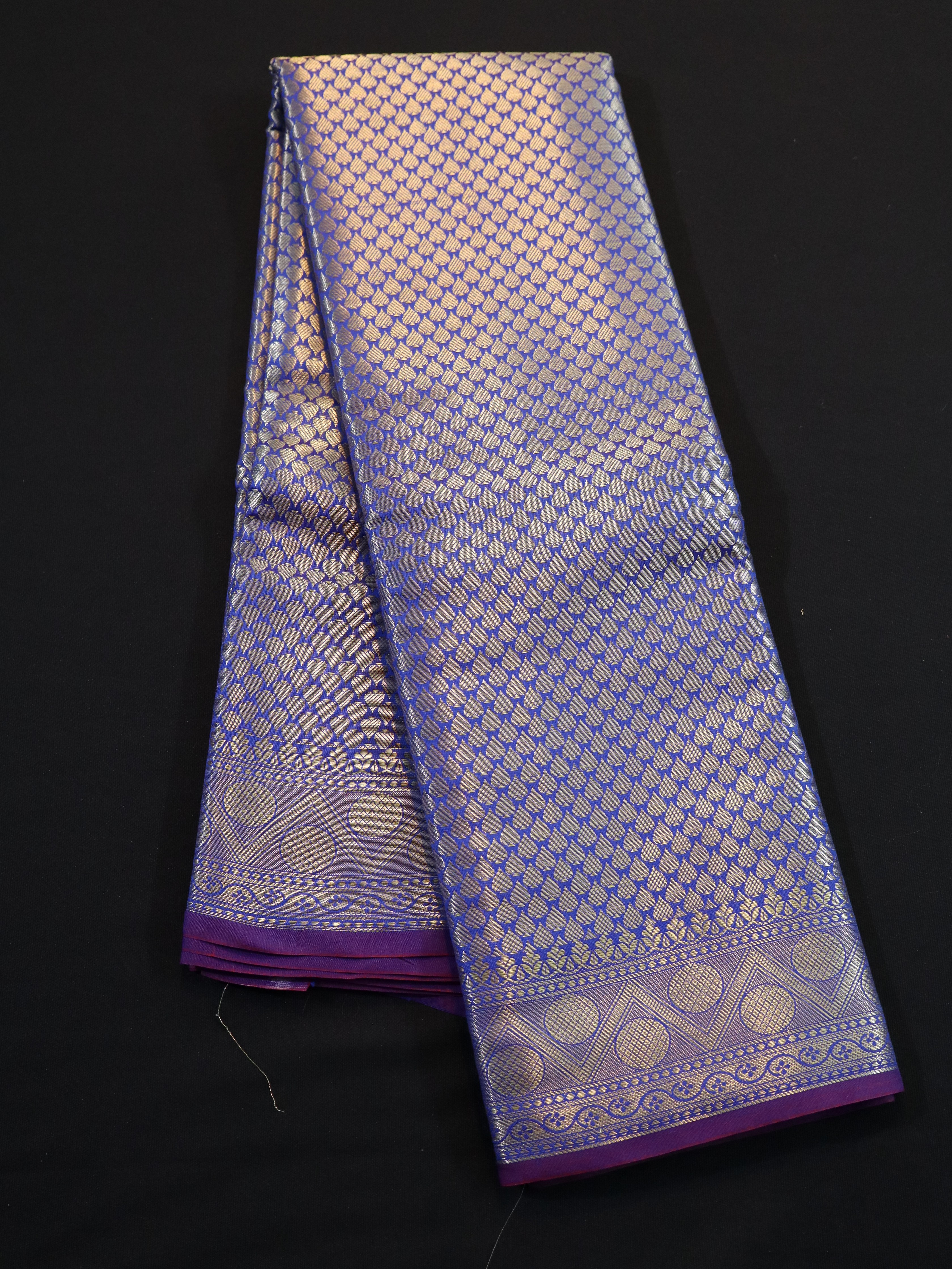 SEMI SILKS WITH JANGLA-BLUE