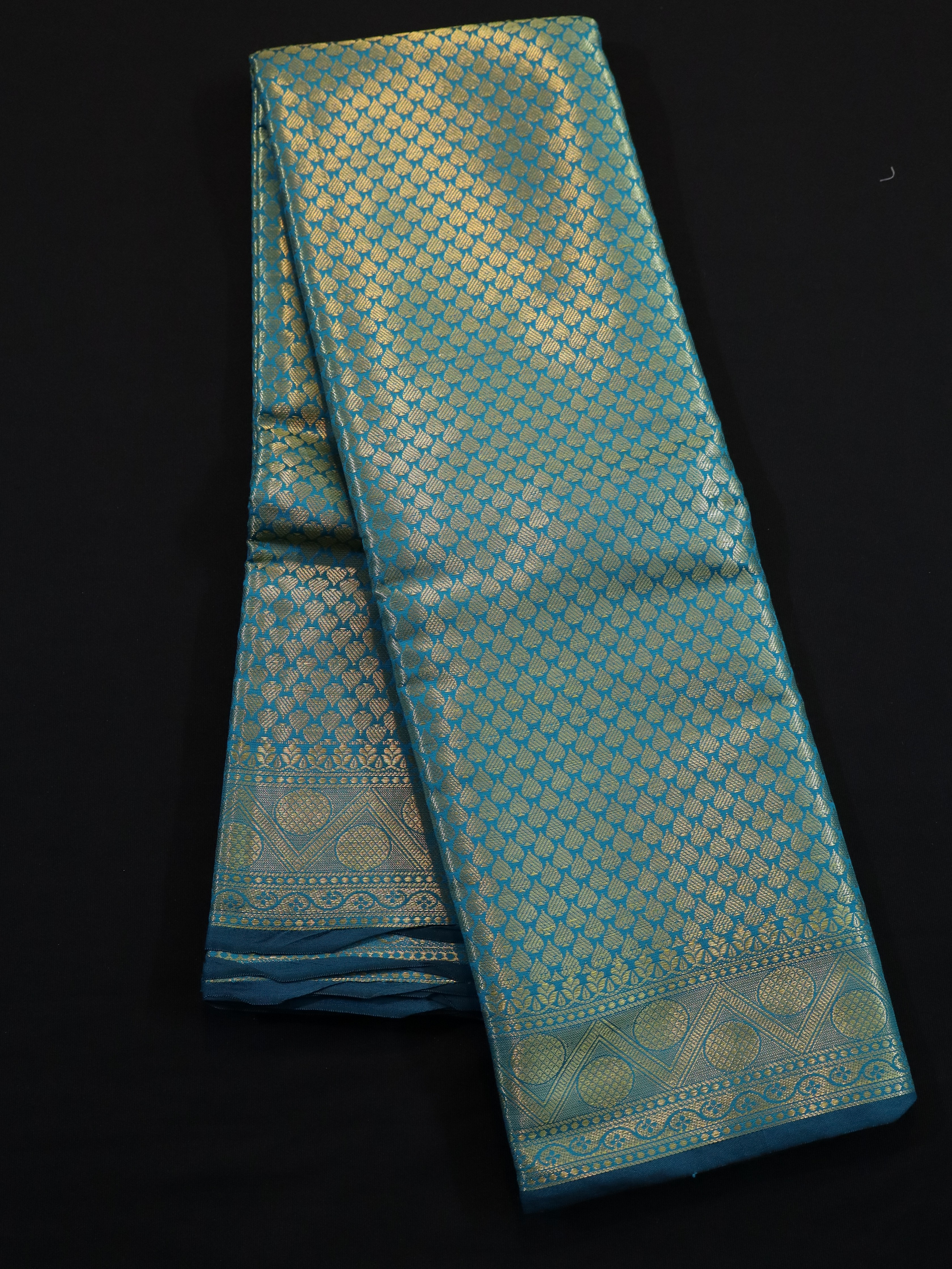 SEMI SILKS WITH JANGLA-SAPPHIRE