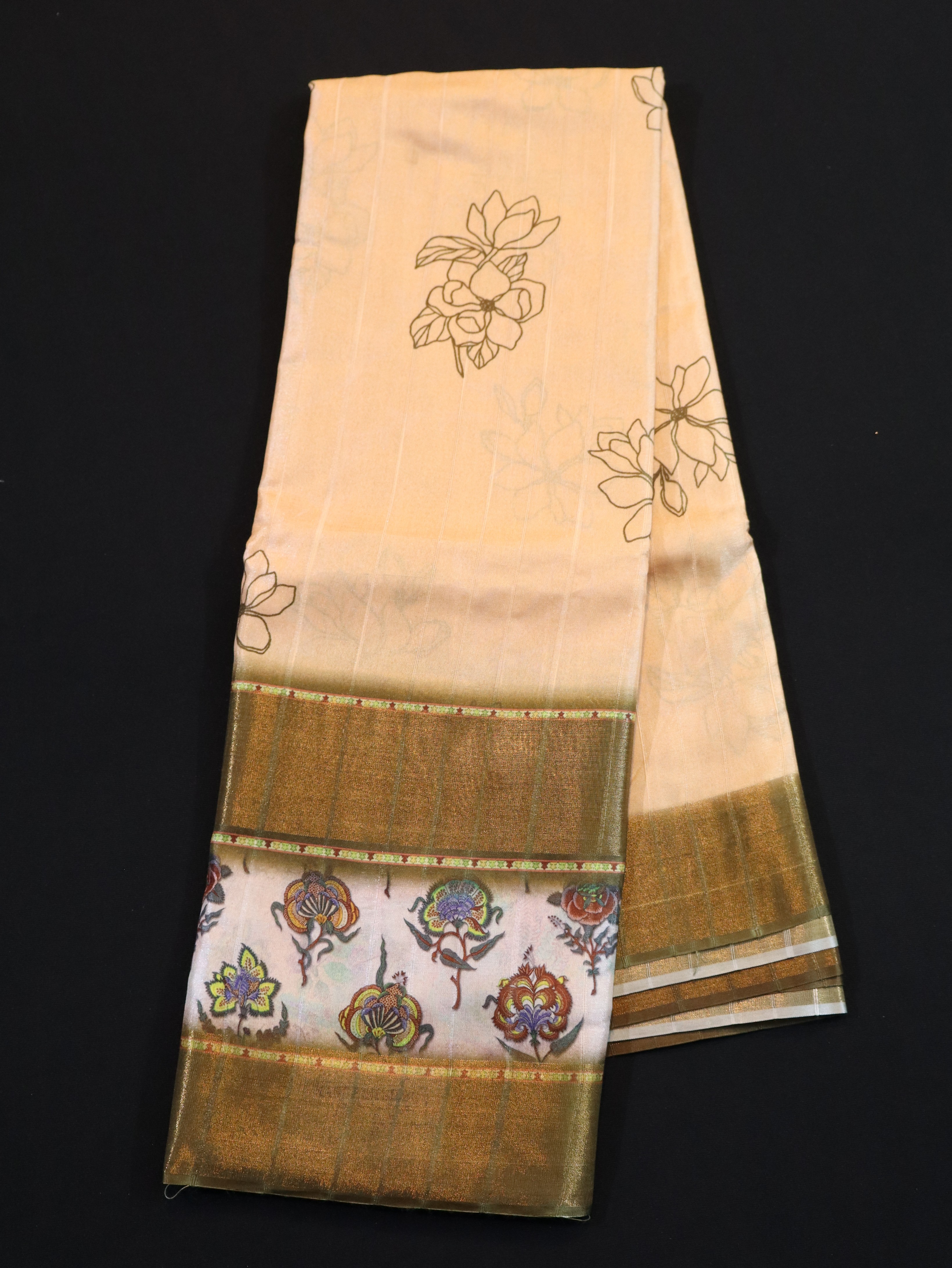 ZARI BORDER WITH DIGITAL PRINT BODY-SANDAL