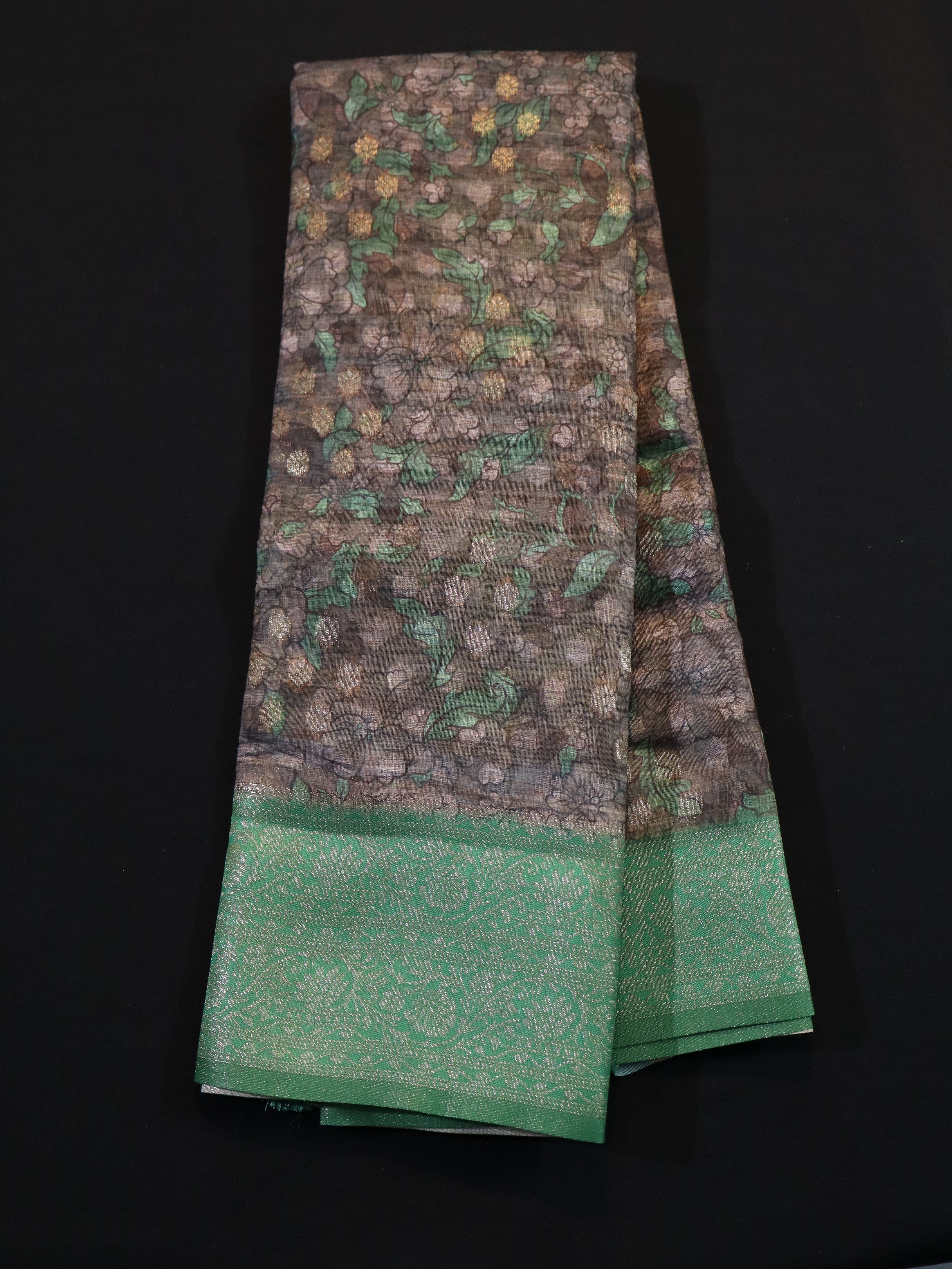 DHARMAVARAM BORDER WITH JANGLA BODY DESIGN-RAMAR GREEN