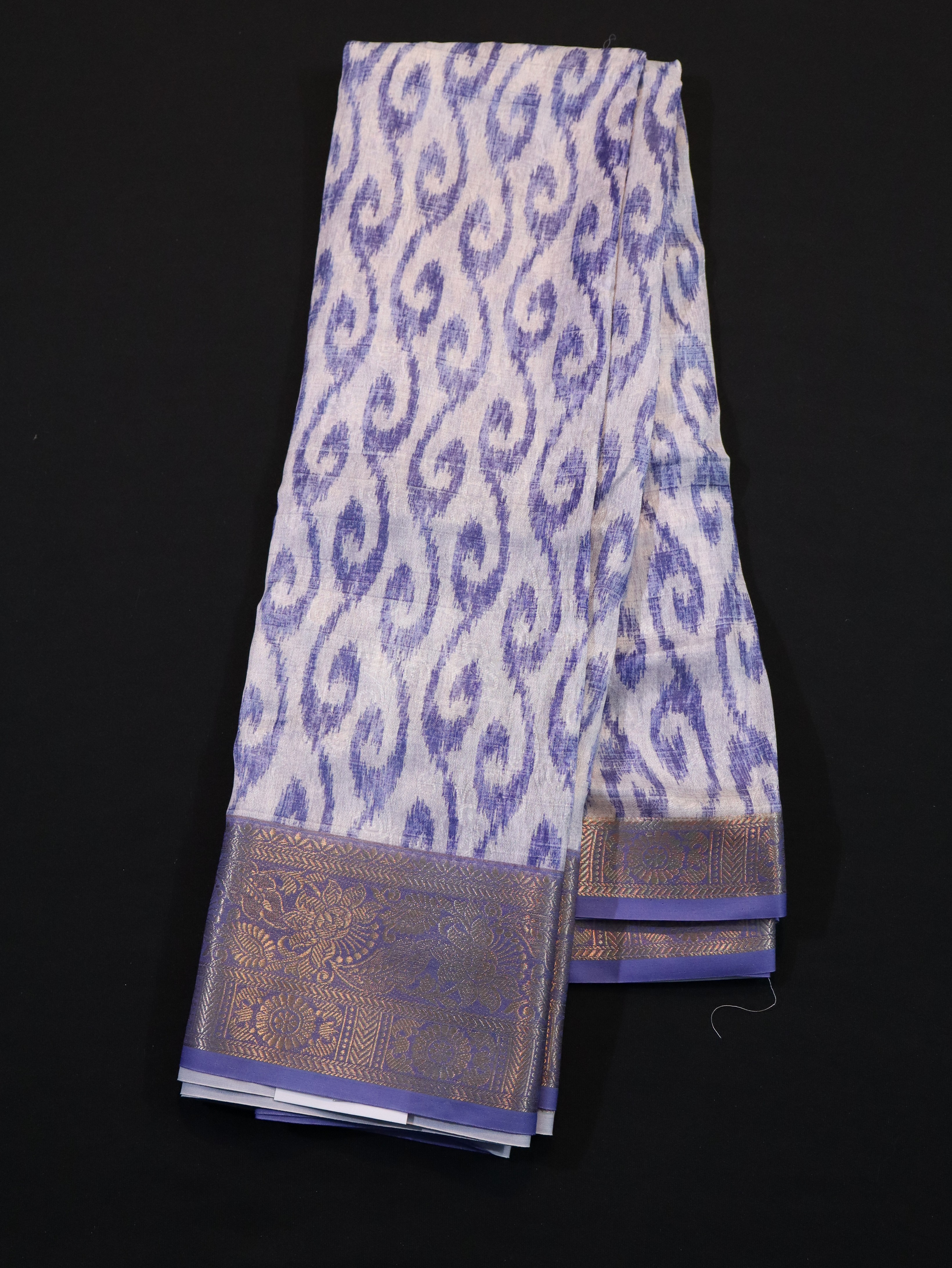 POCHAMPALLY IKAT SILK SAREE-BLUE