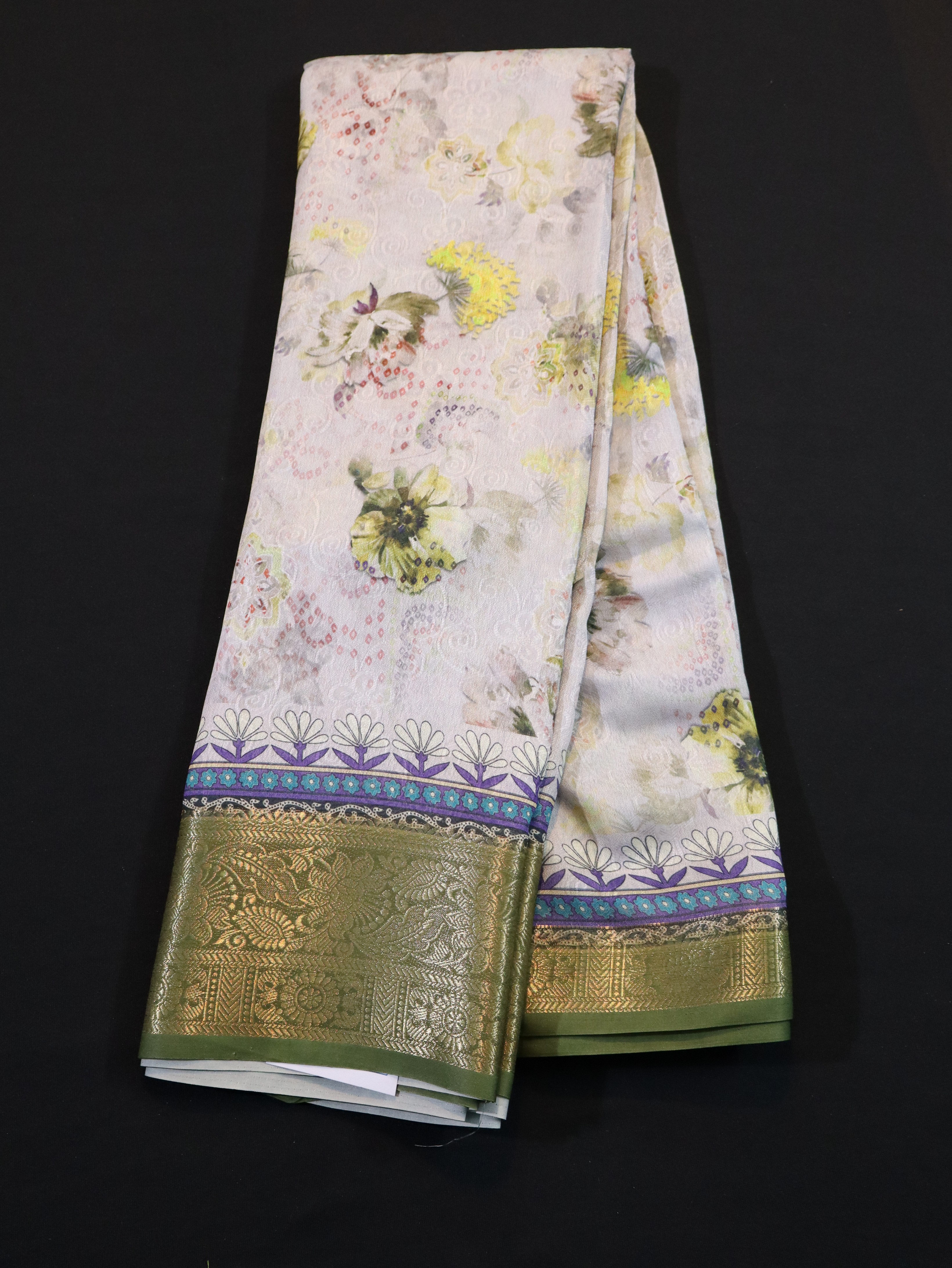 POCHAMPALLY IKAT SILK SAREE-TUSSAR BLUE