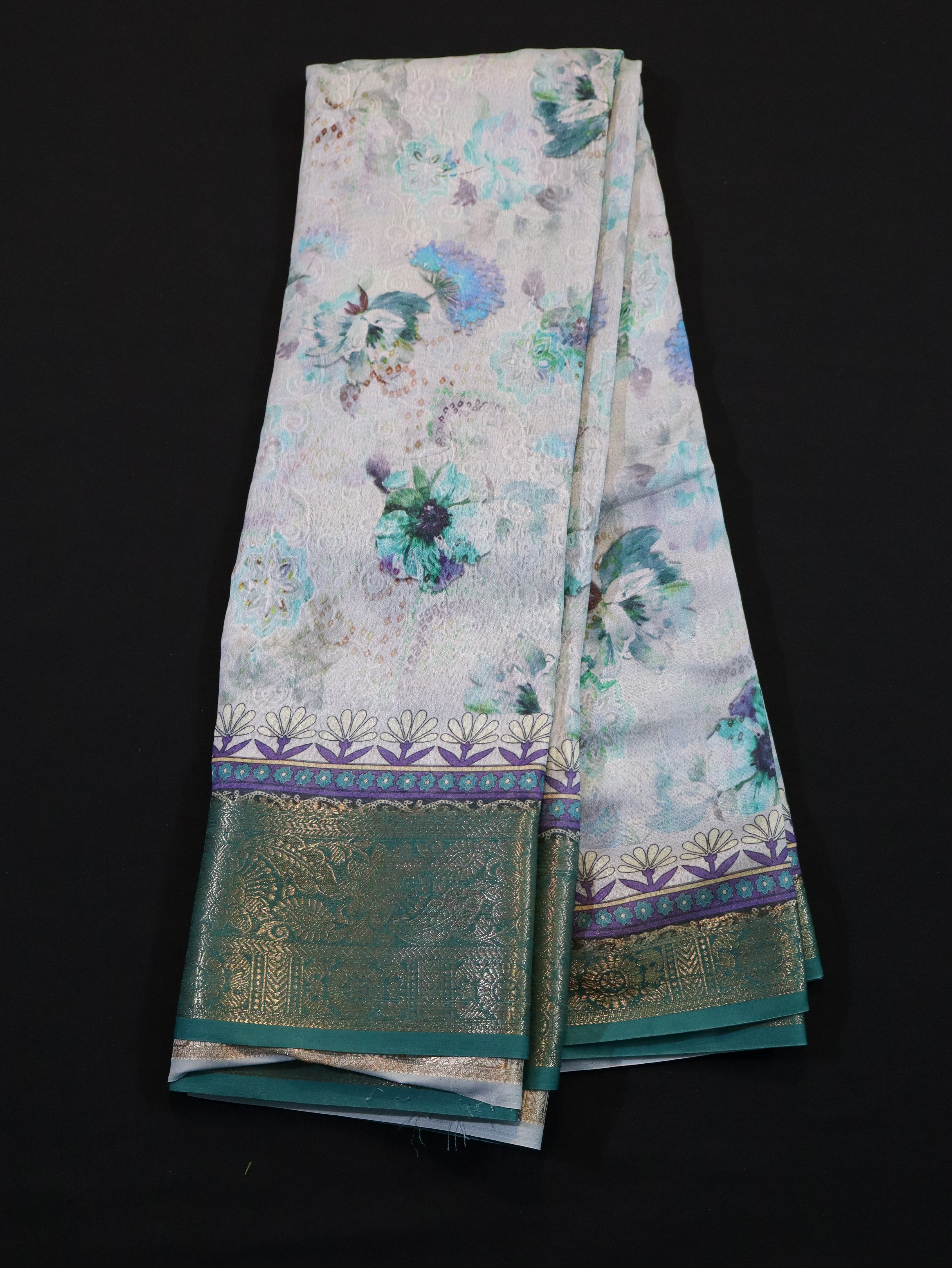 POCHAMPALLY IKAT SILK SAREE-SAPPHIRE BLUE
