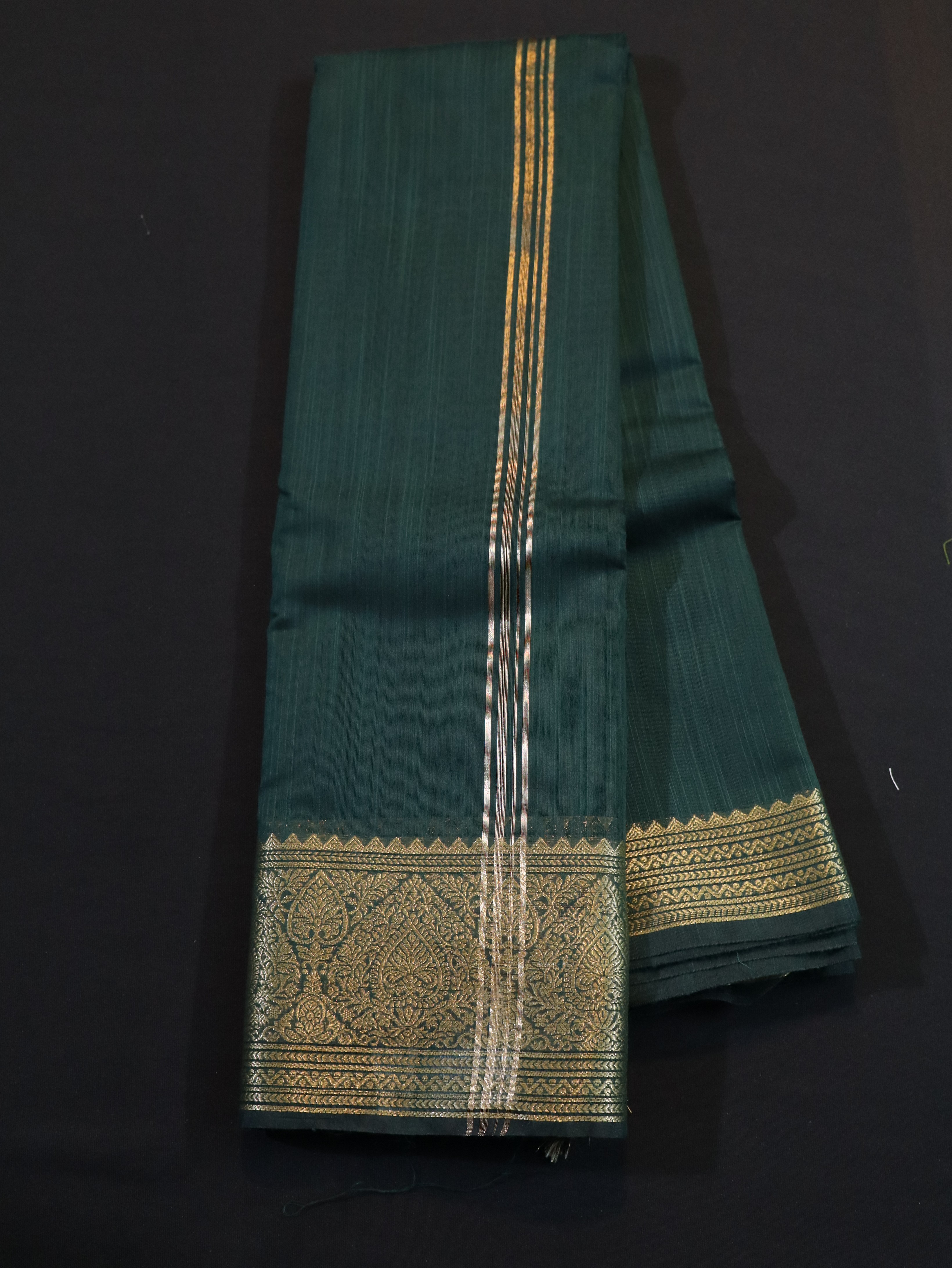 SEMI PATOLA SAREE-BOTTLE GREEN