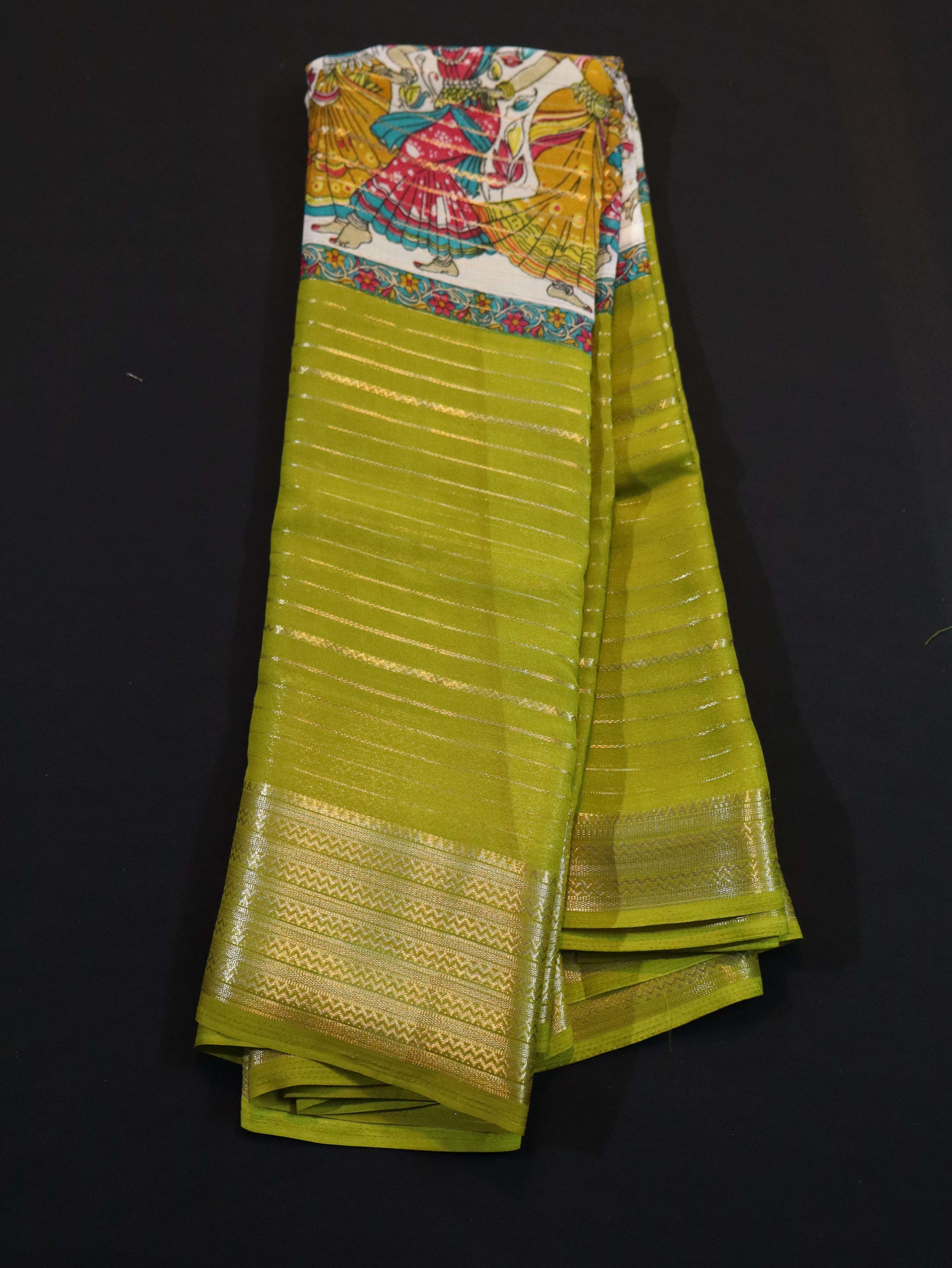 ART SILK CREPE WITH DIGITAL PRINT-GOLDEN MUSTARD