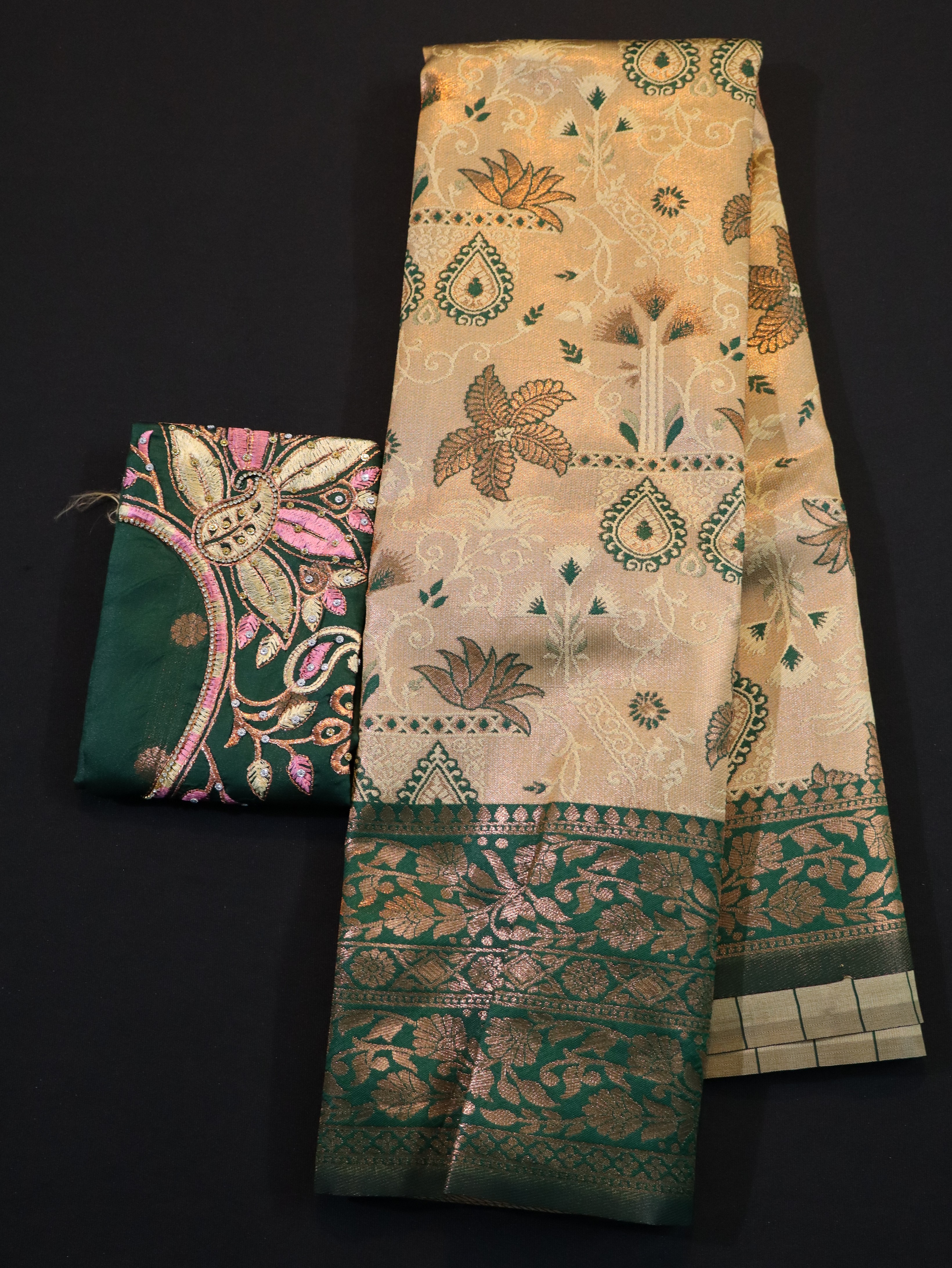 VISCOSE DUPION SAREE WITH DESIGNER BLOUSE-3