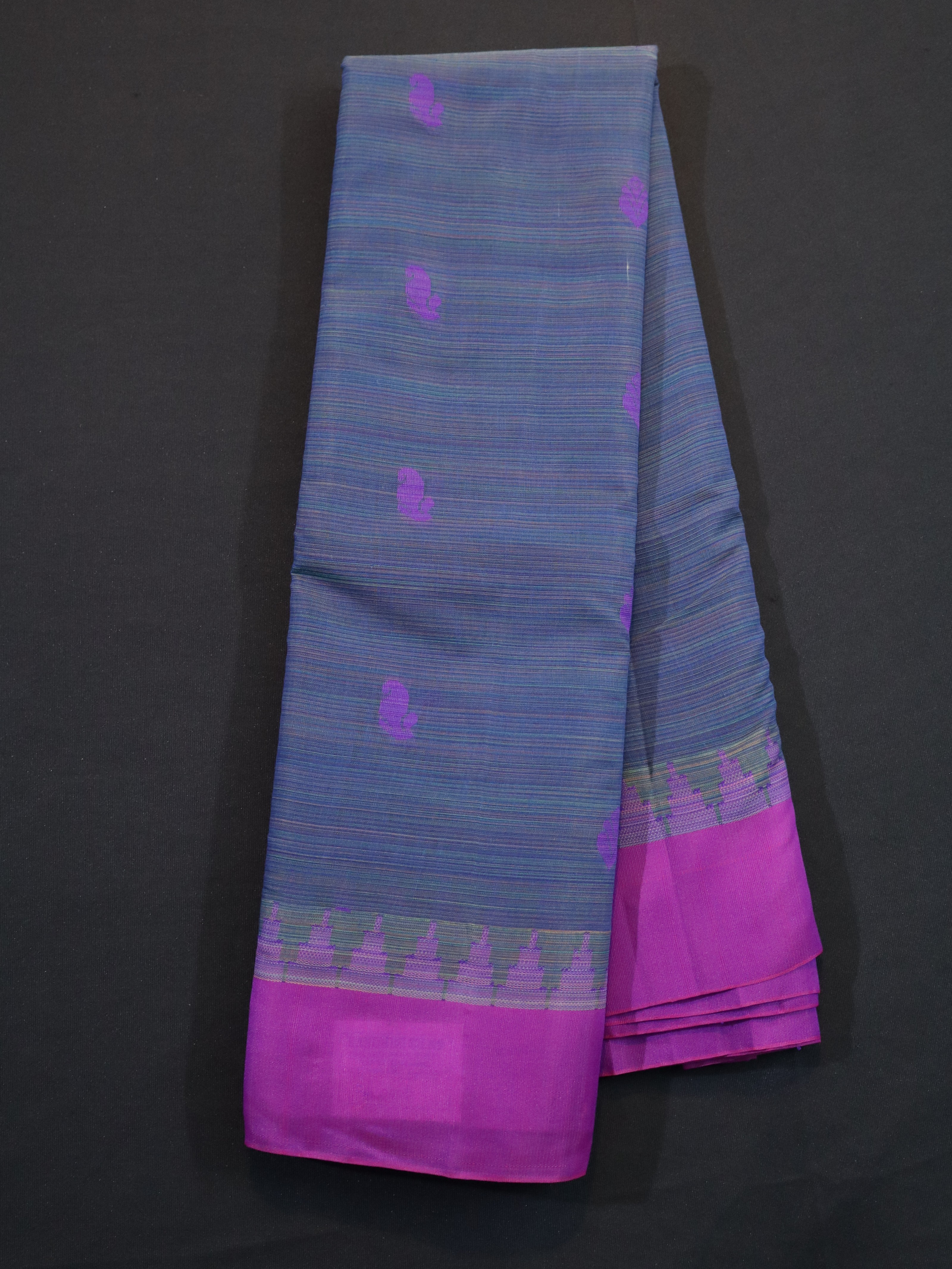 TEMPLE BORDER SEMI SILK SAREES-1
