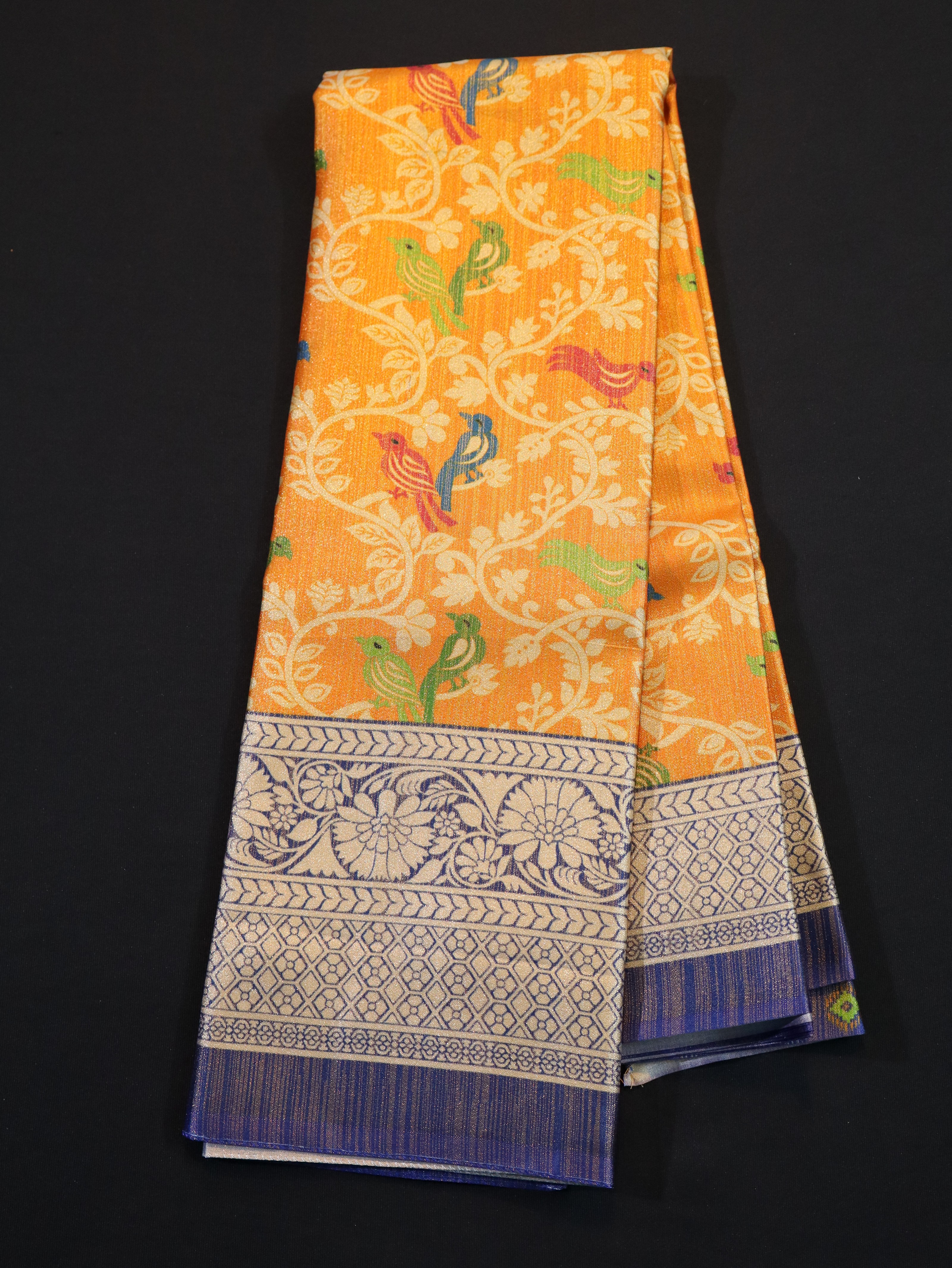 MYSORE SILK BLEND FANCY EMBOSS SAREES-2