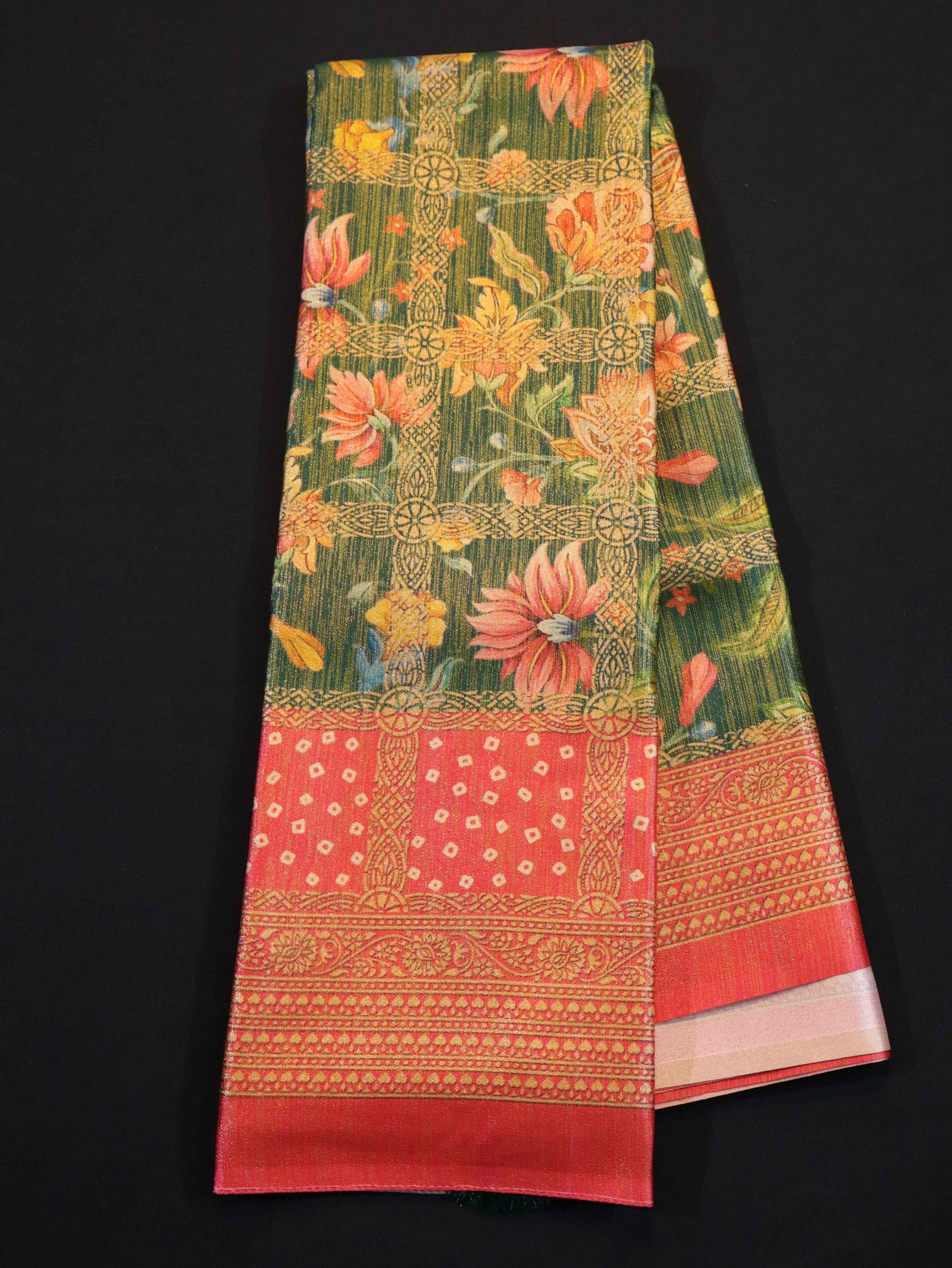 MYSORE SILK BLEND FANCY EMBOSS SAREES-3