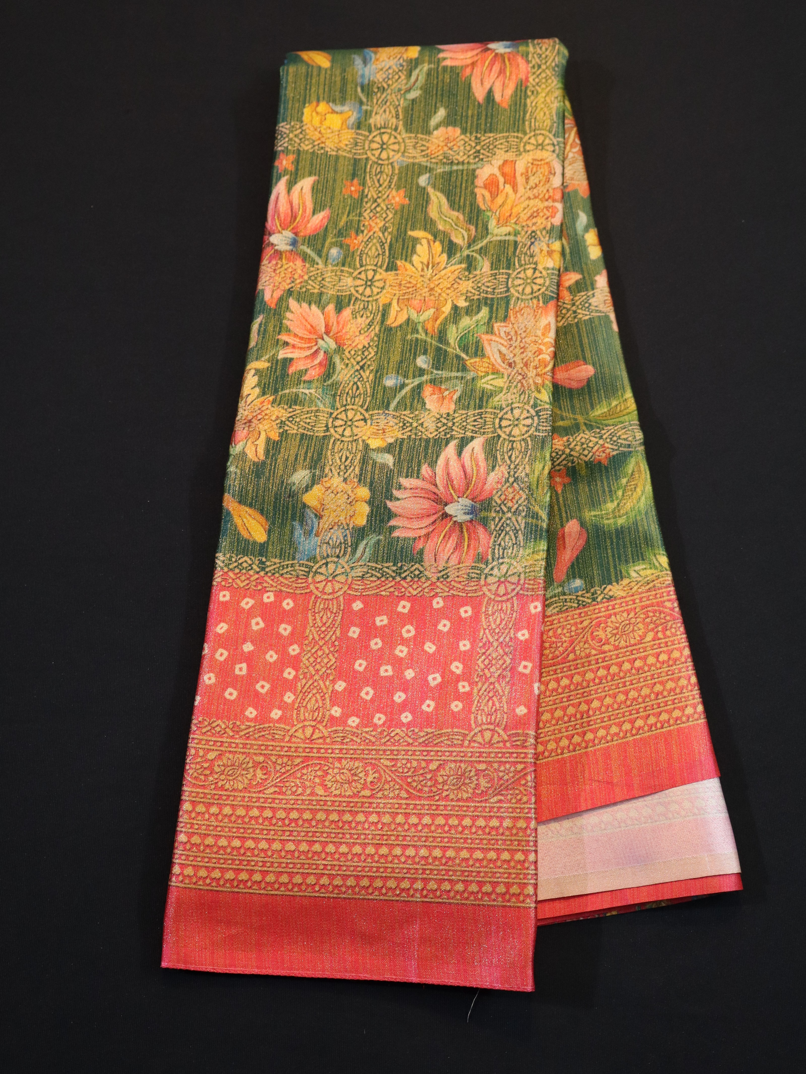 MYSORE SILK BLEND FANCY EMBOSS SAREES-4
