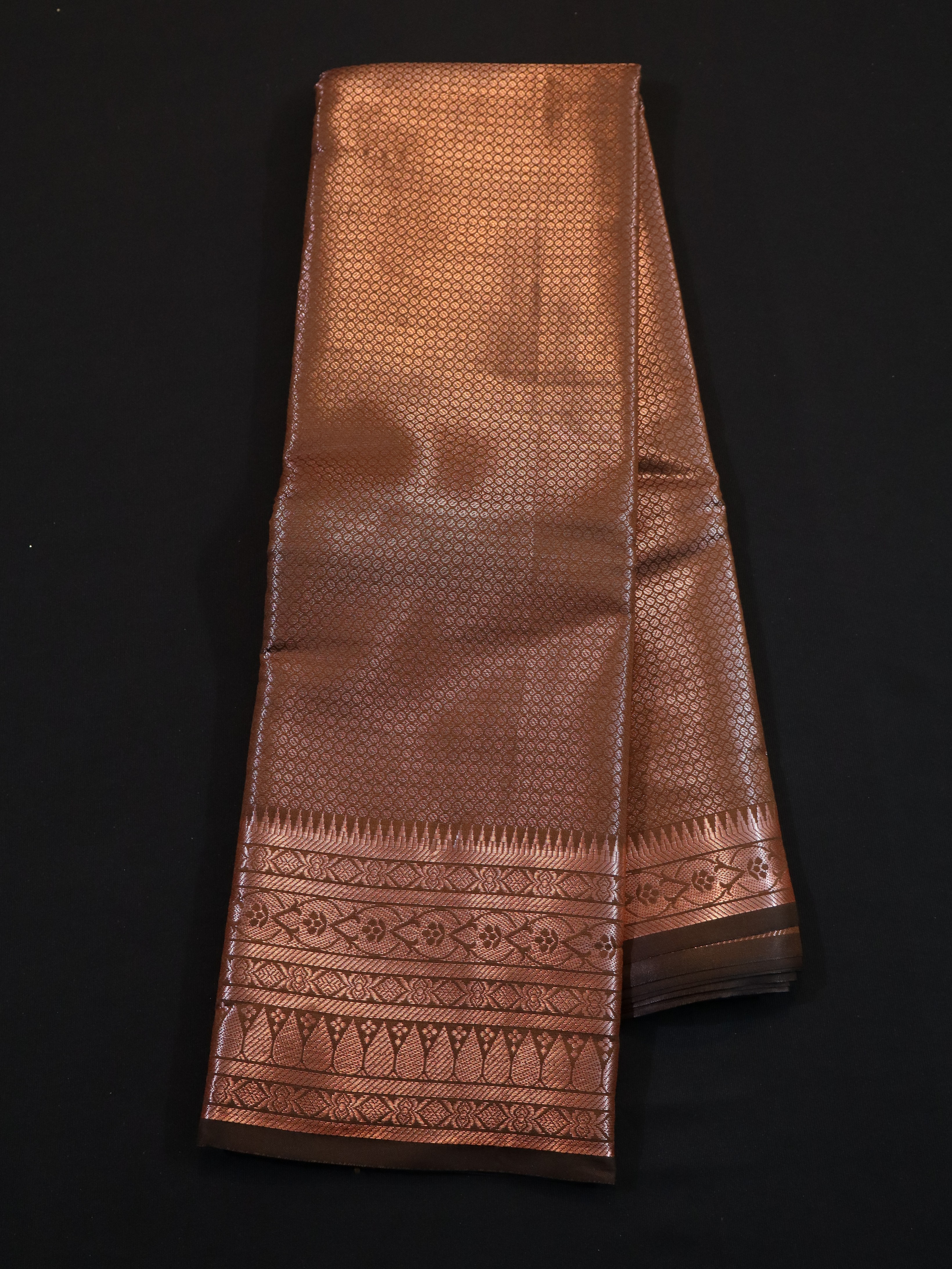 GOLD ZARI BROCADE WORK SEMI SILK SAREES-2