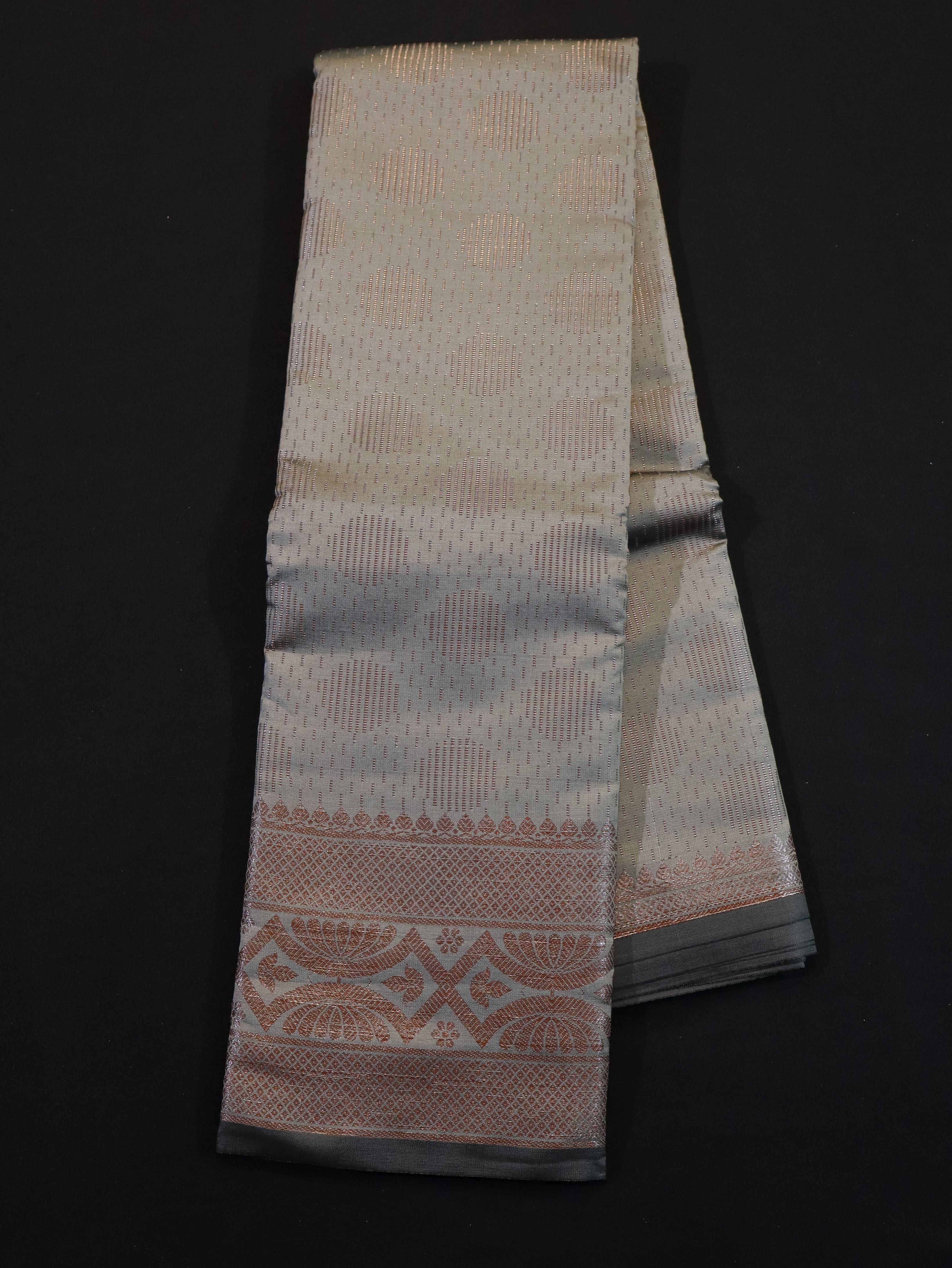 GOLD ZARI BROCADE WORK SEMI SILK SAREES-4