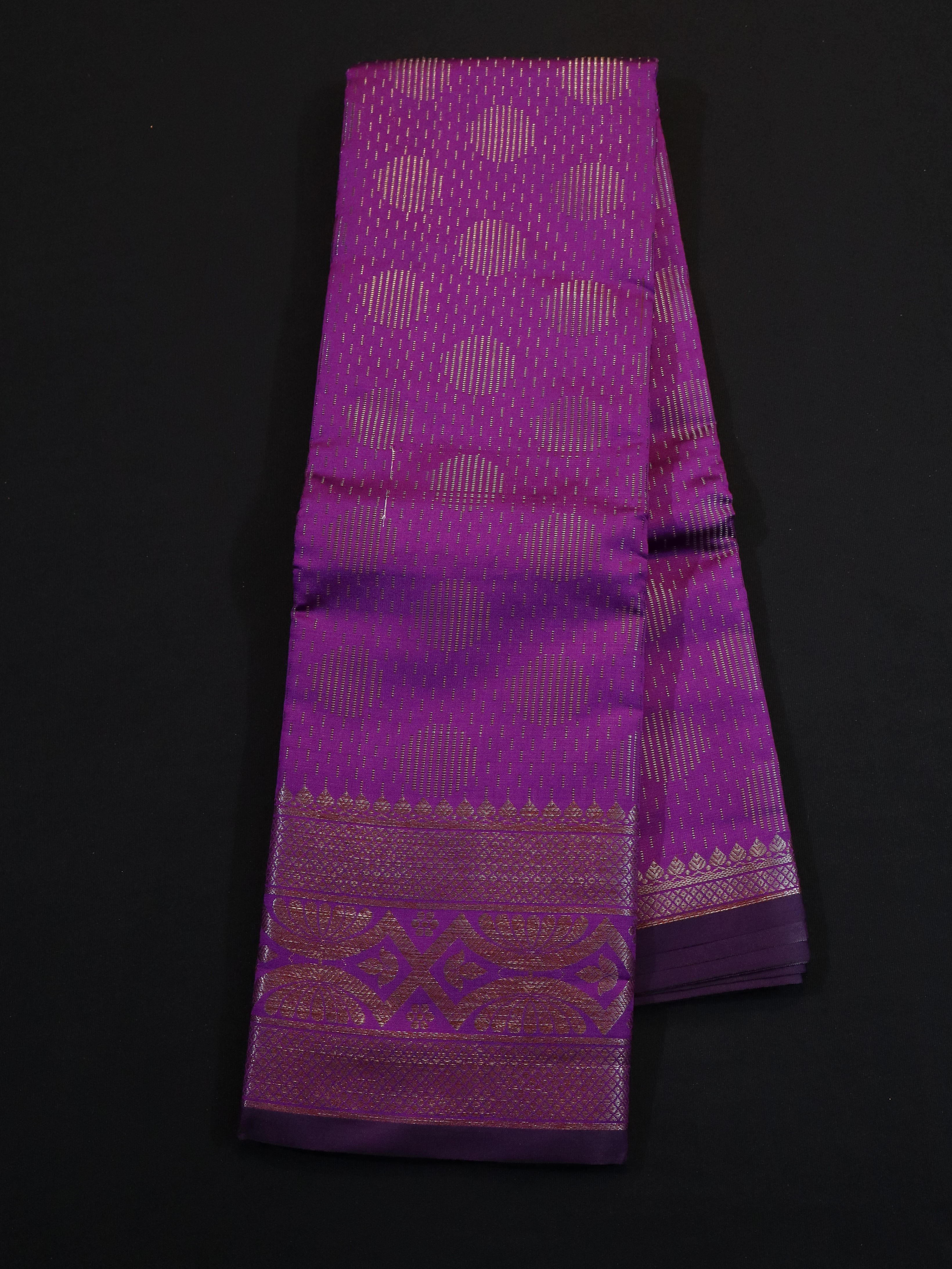GOLD ZARI BROCADE WORK SEMI SILK SAREES-5