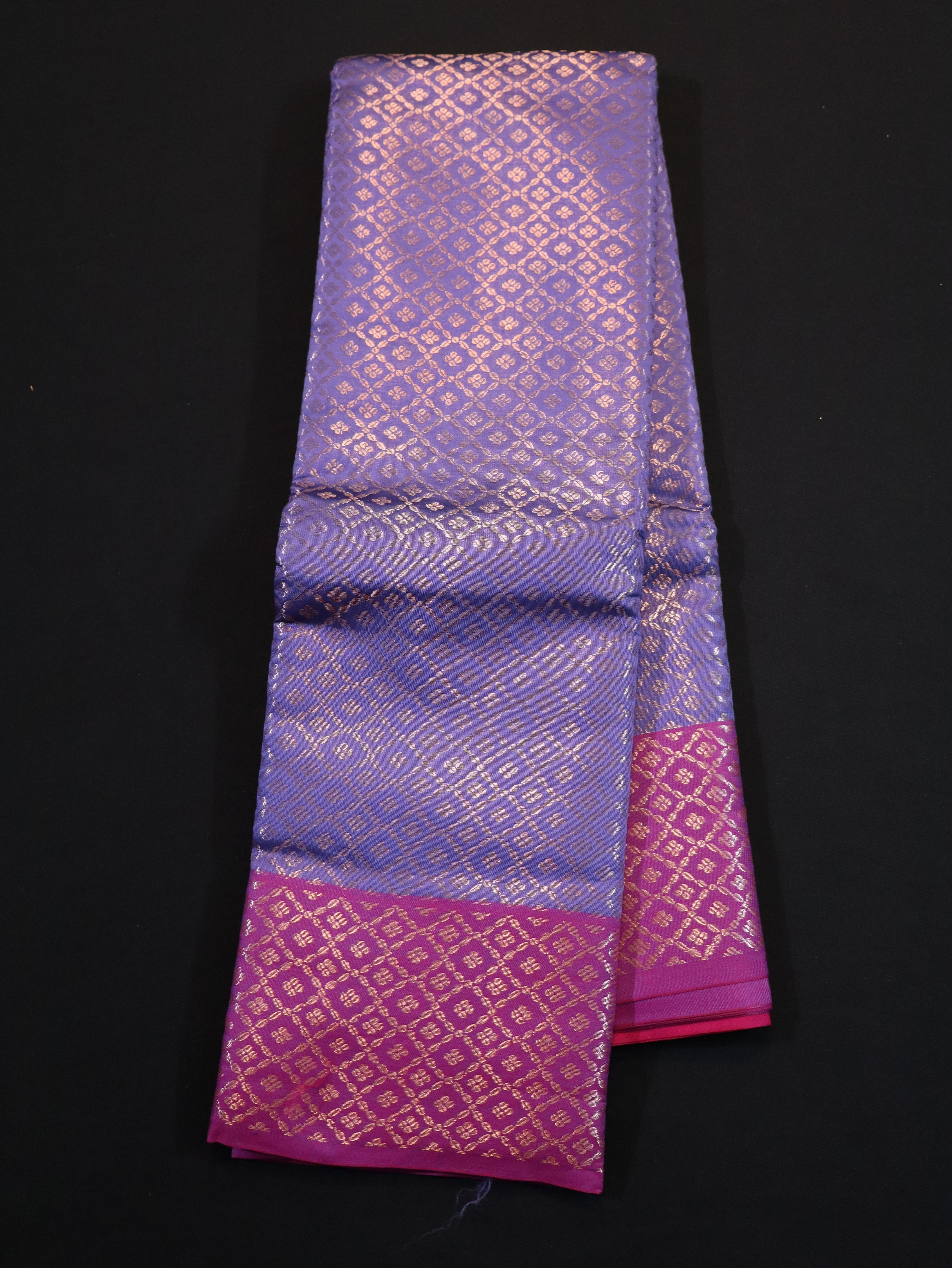 GOLD ZARI BROCADE WORK SEMI SILK SAREES-11