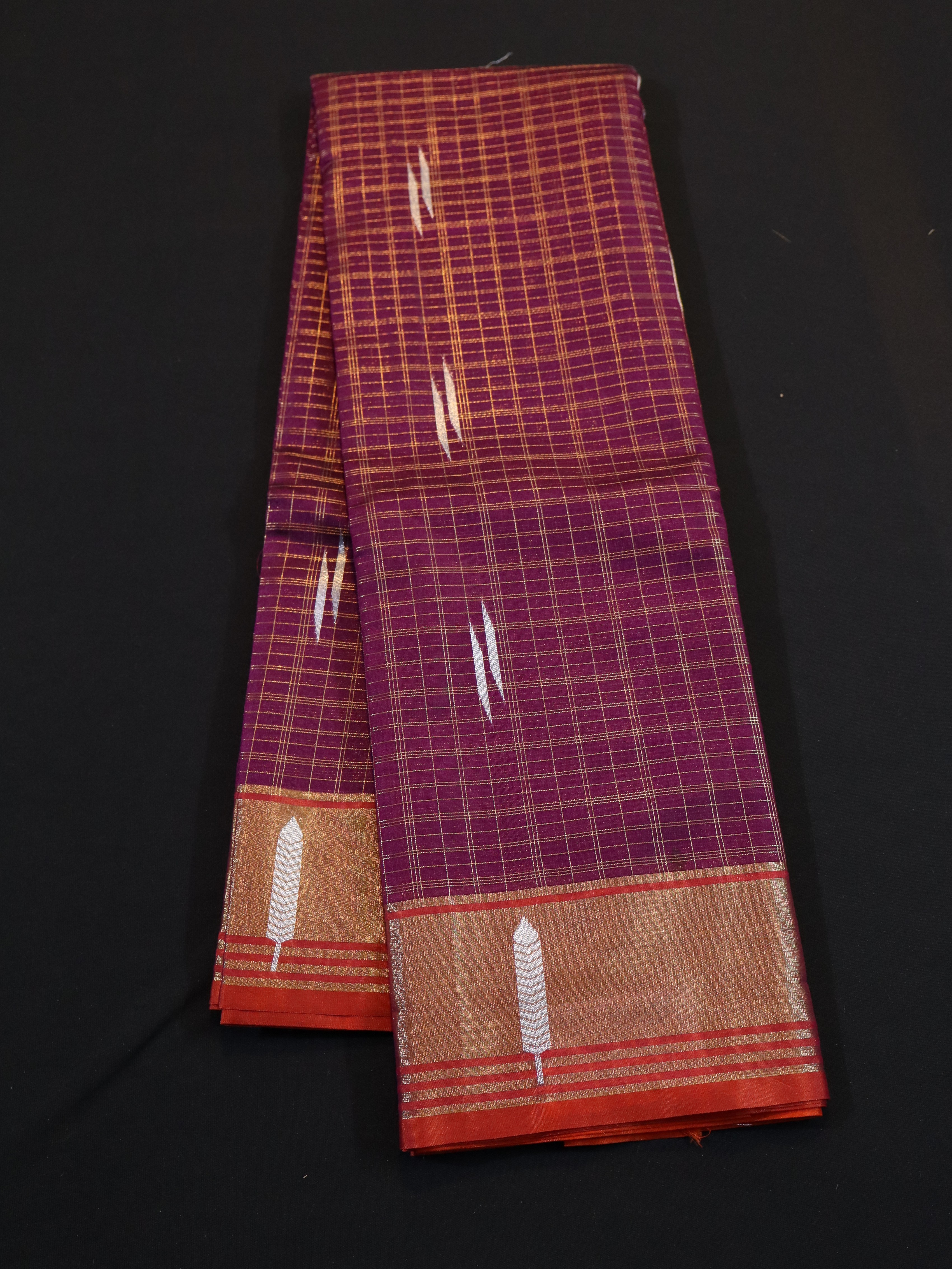 BODY CHECKED WITH MOTIF SILK SAREES-2